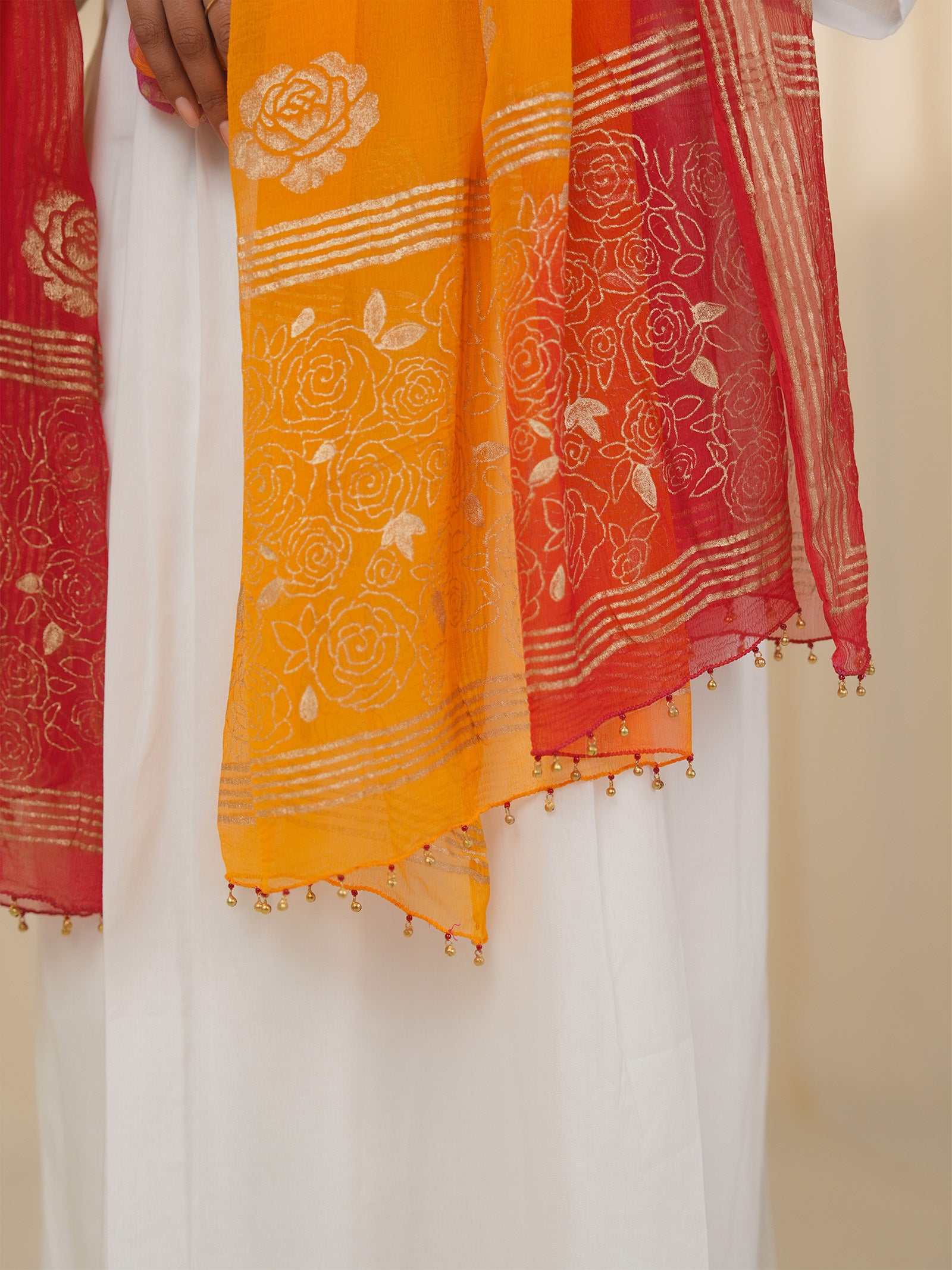 Holi Hai Orange Chiffon Dupatta