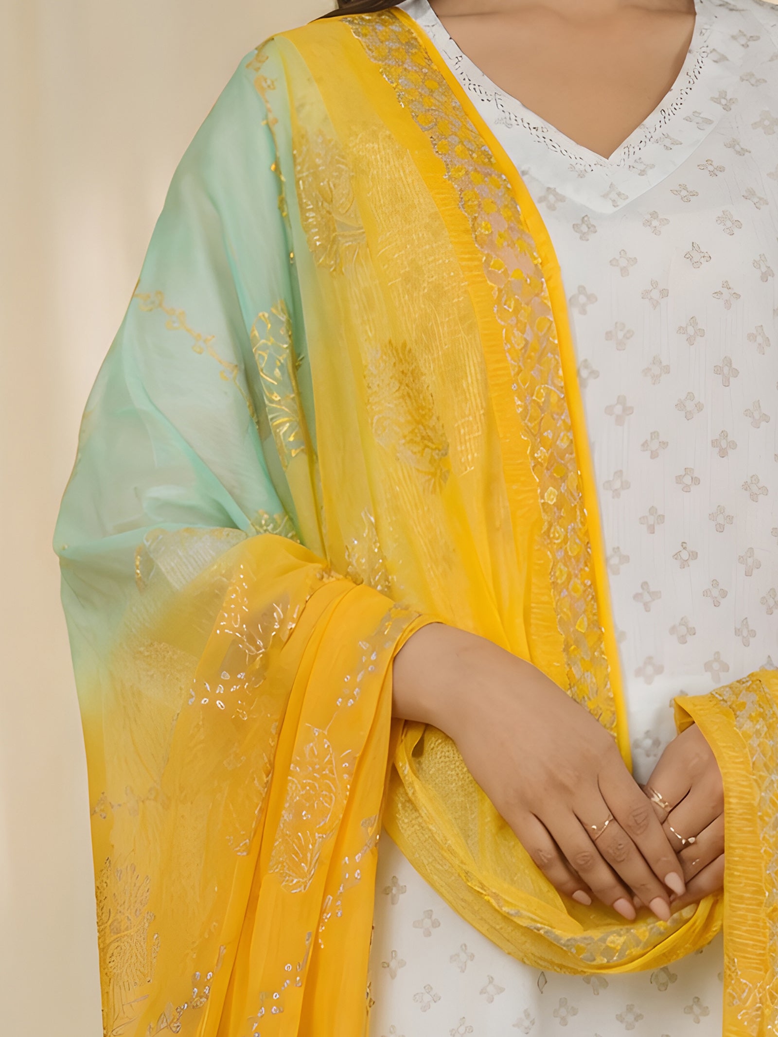 Holi Hai Yellow Chiffon Dupatta