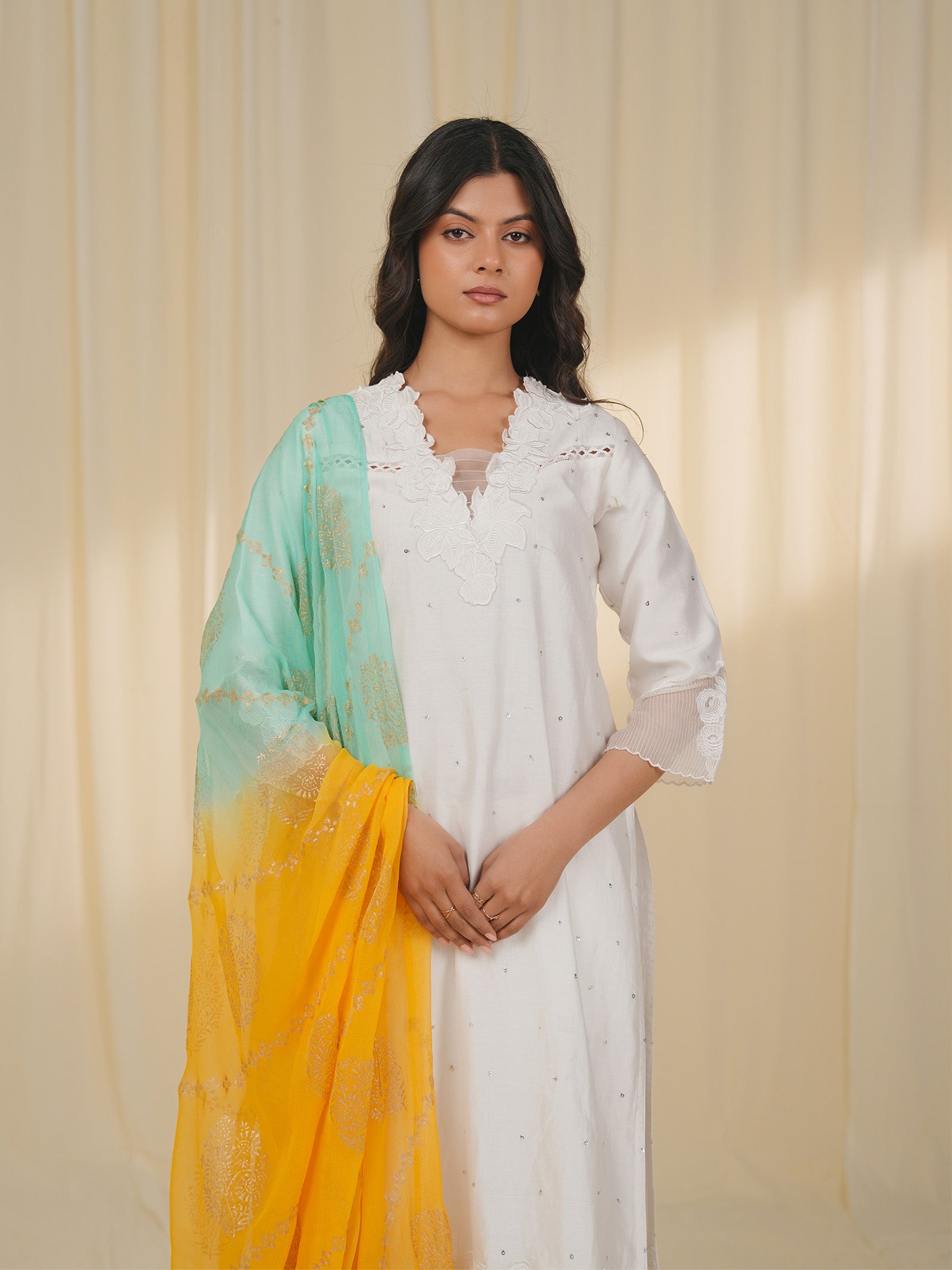 Holi Hai Yellow Chiffon Dupatta