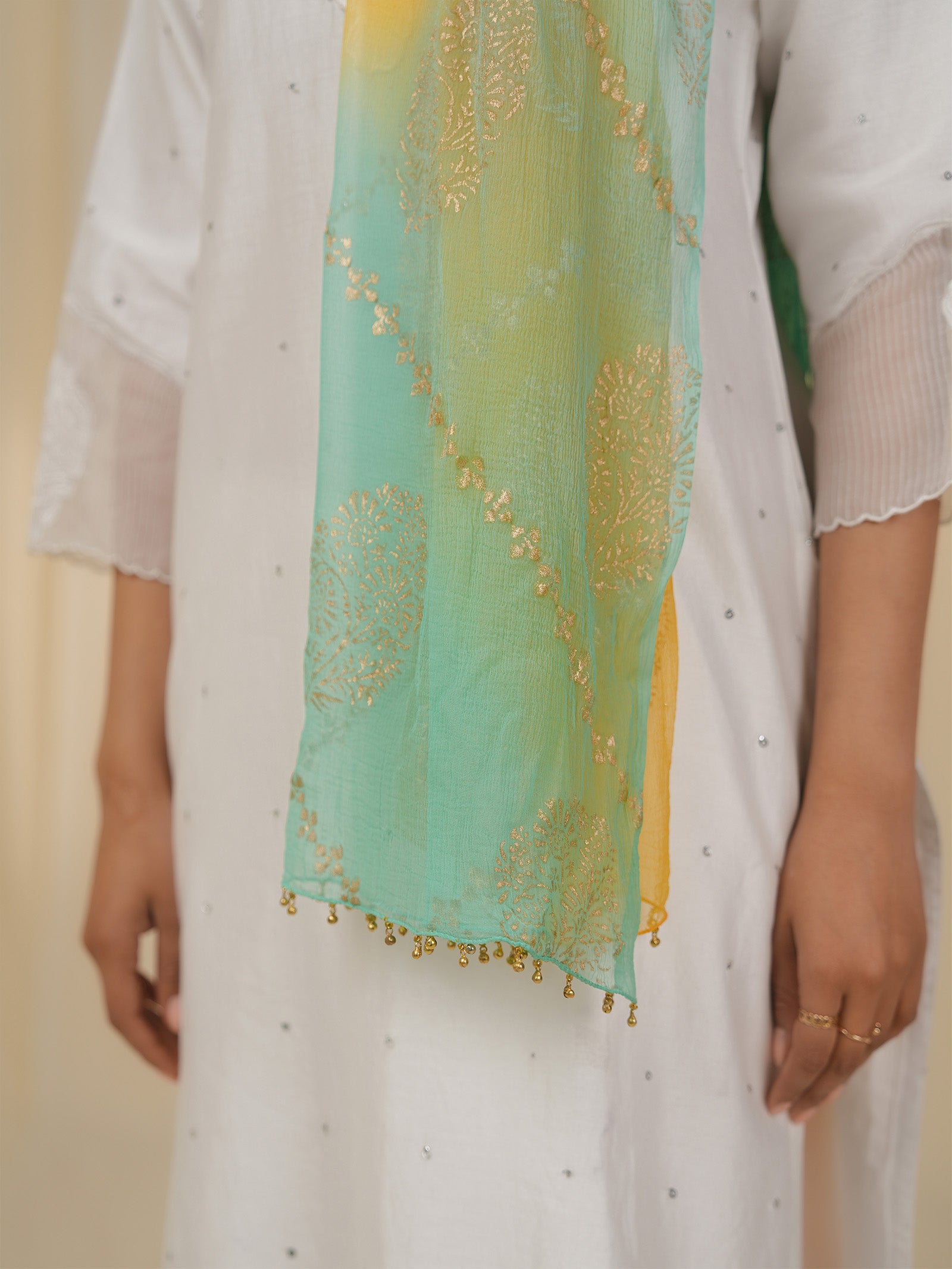 Holi Hai Yellow Chiffon Dupatta