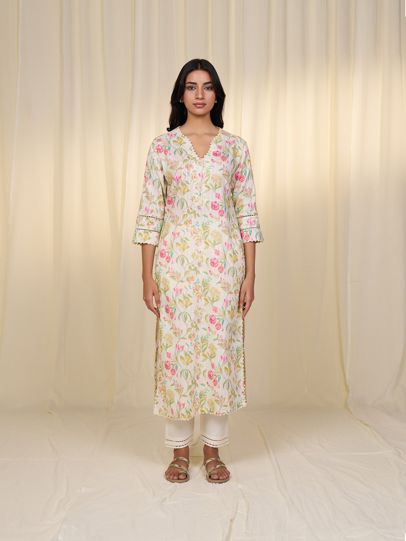 Flower Field Cotton Kurta