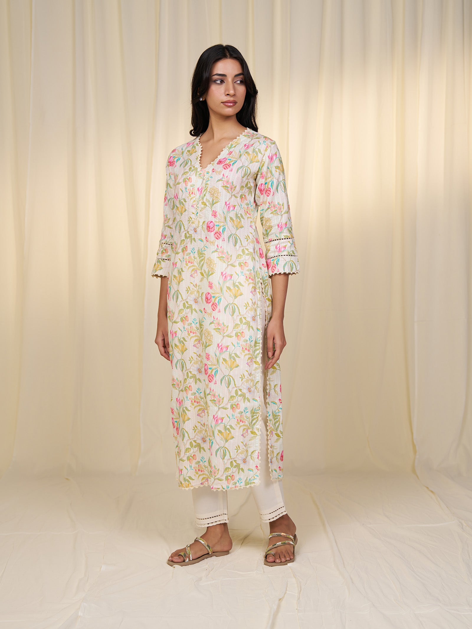 Flower Field Cotton Kurta