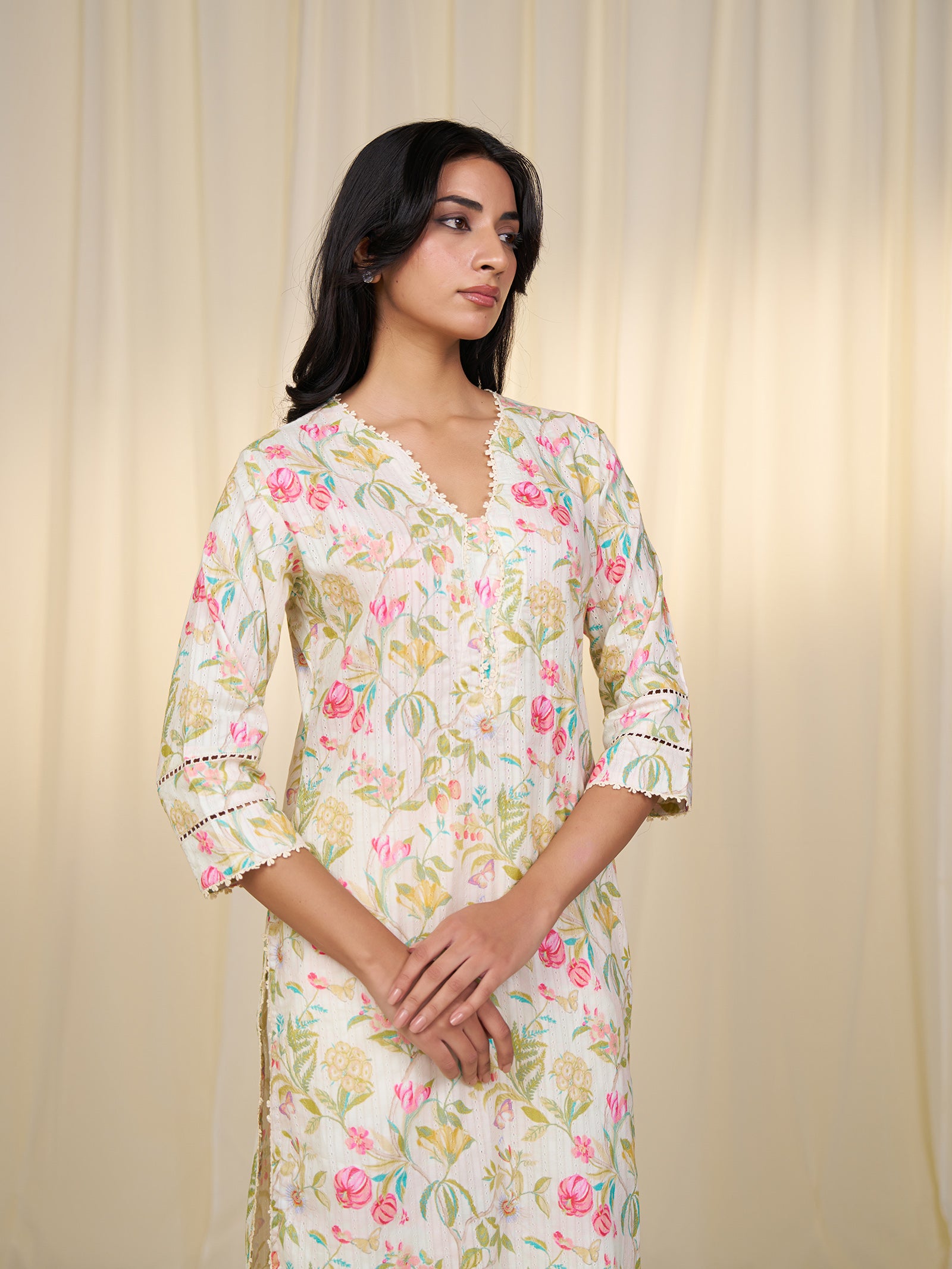 Flower Field Cotton Kurta