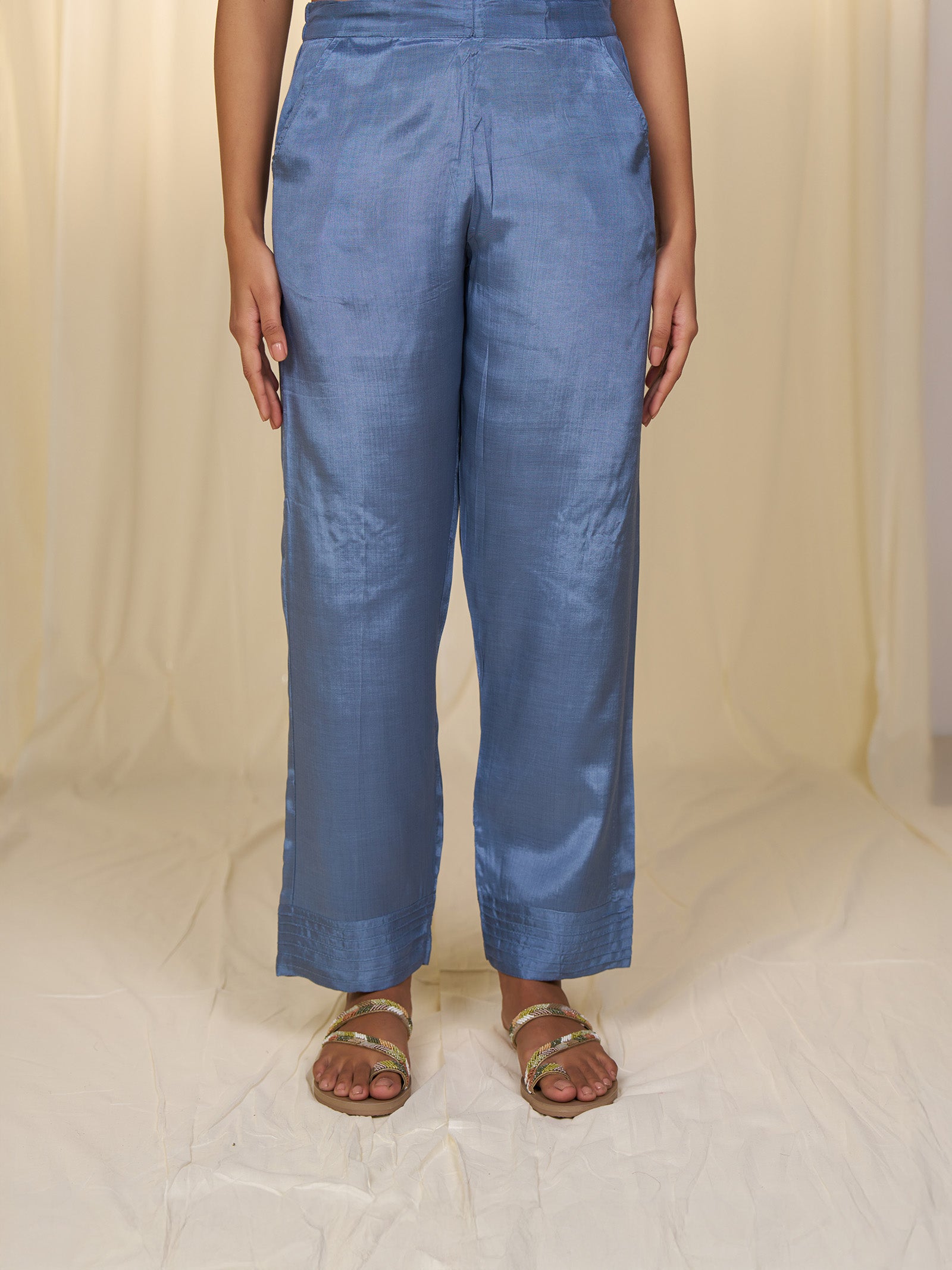 Neel Tara Bamboo Silk Straight Pants