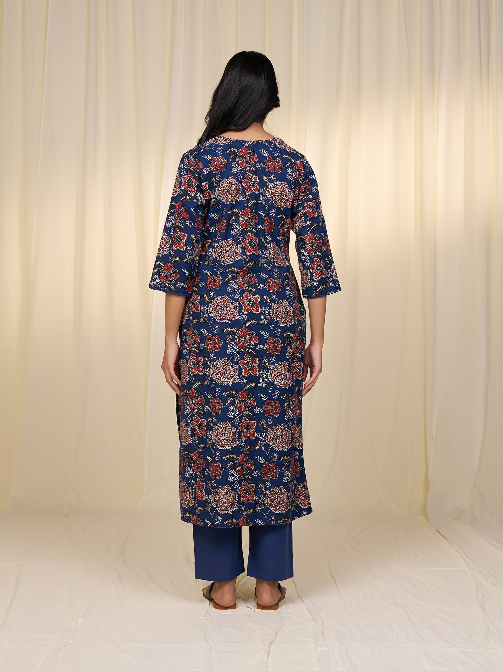 Rust Bloom Twill Kurta