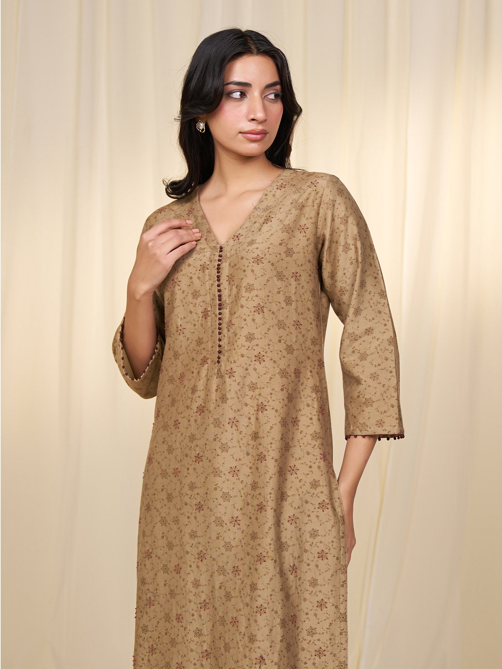 Cocoa Roots Chanderi Kurta