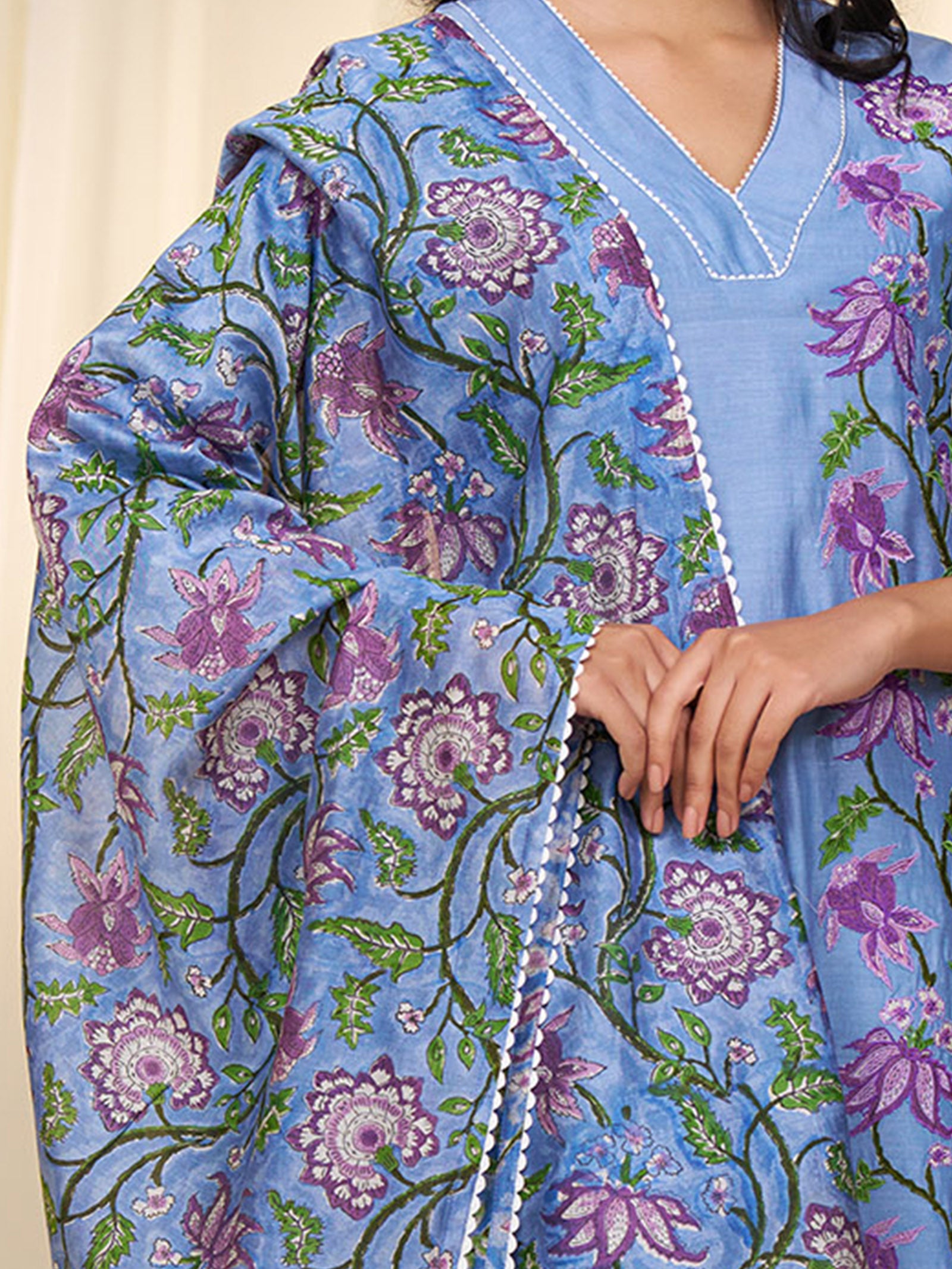 Nilgiri Chanderi Dupatta