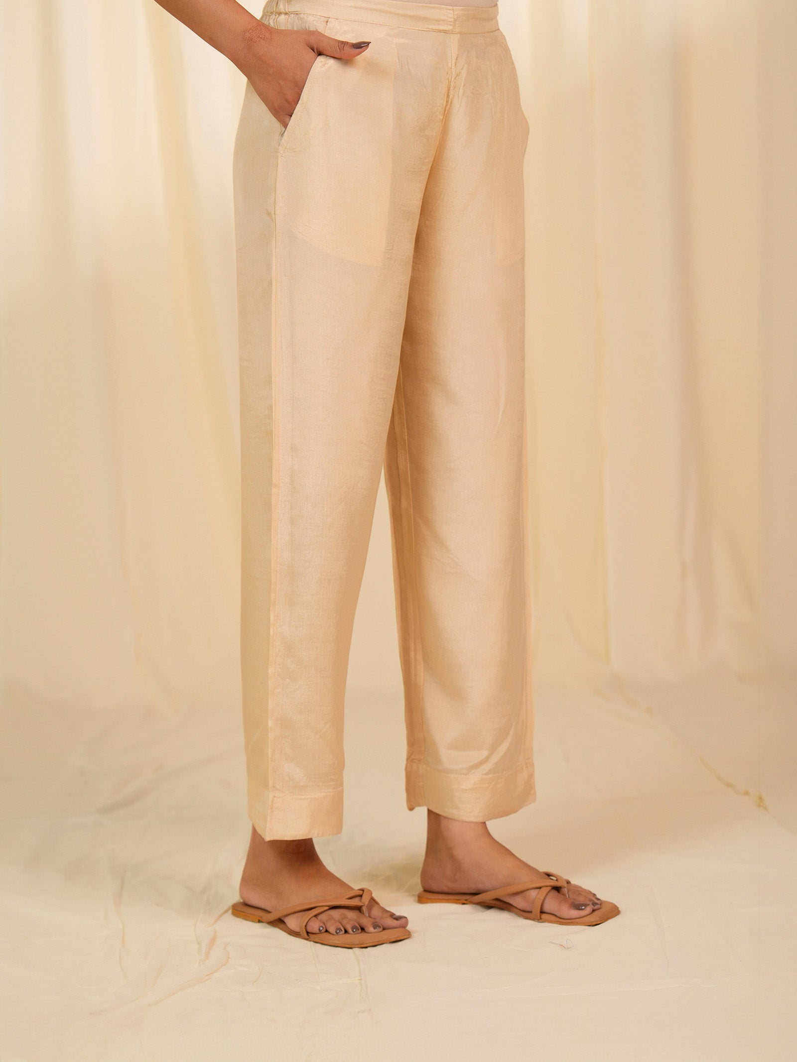 Khoobsurat Bamboo Silk Straight Pants