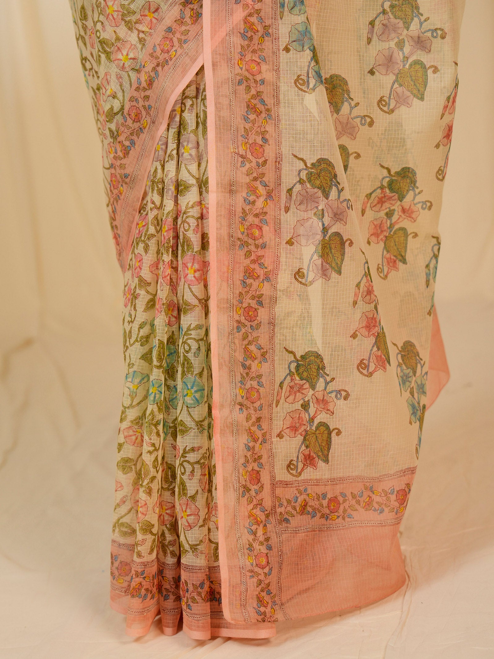 Rainbow Petunia Yellow Kota Saree