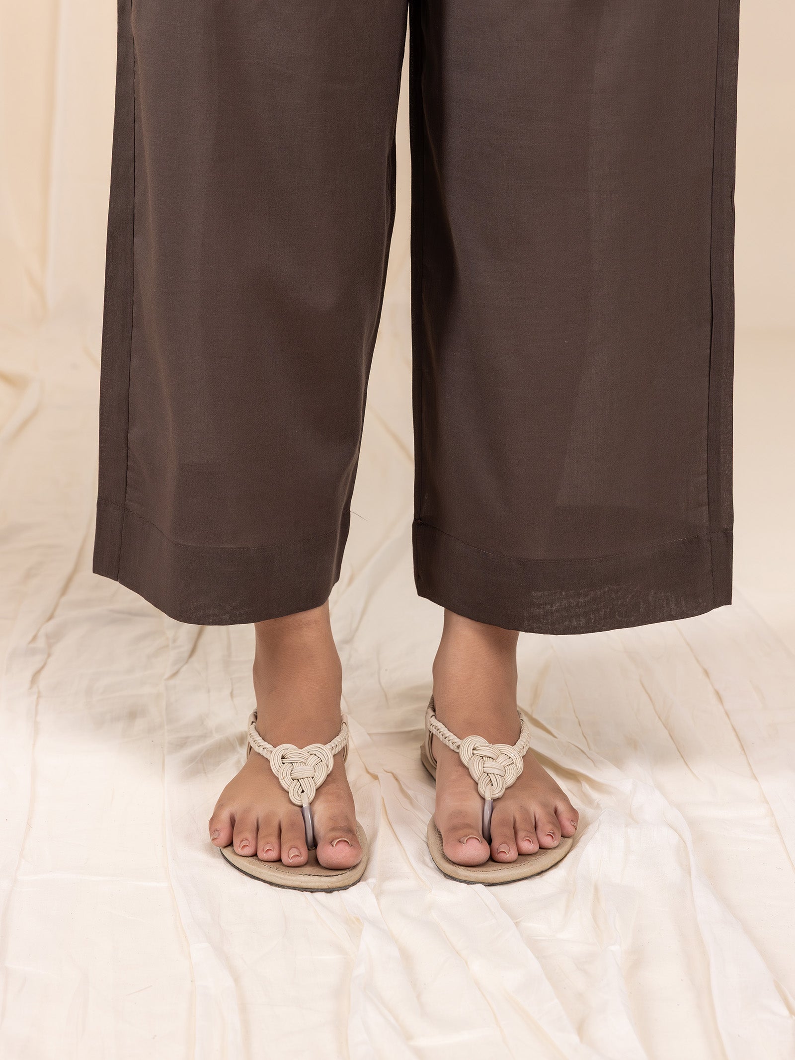 Dark Chocolate Voile Straight Pants