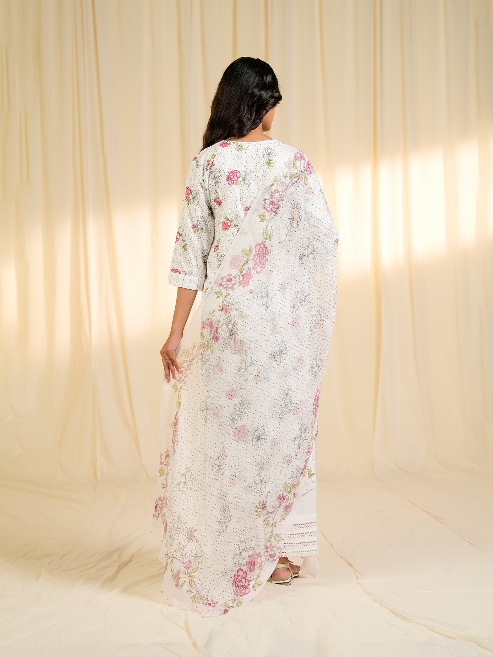 Dorothy Pink Valley Chiffon Dupatta