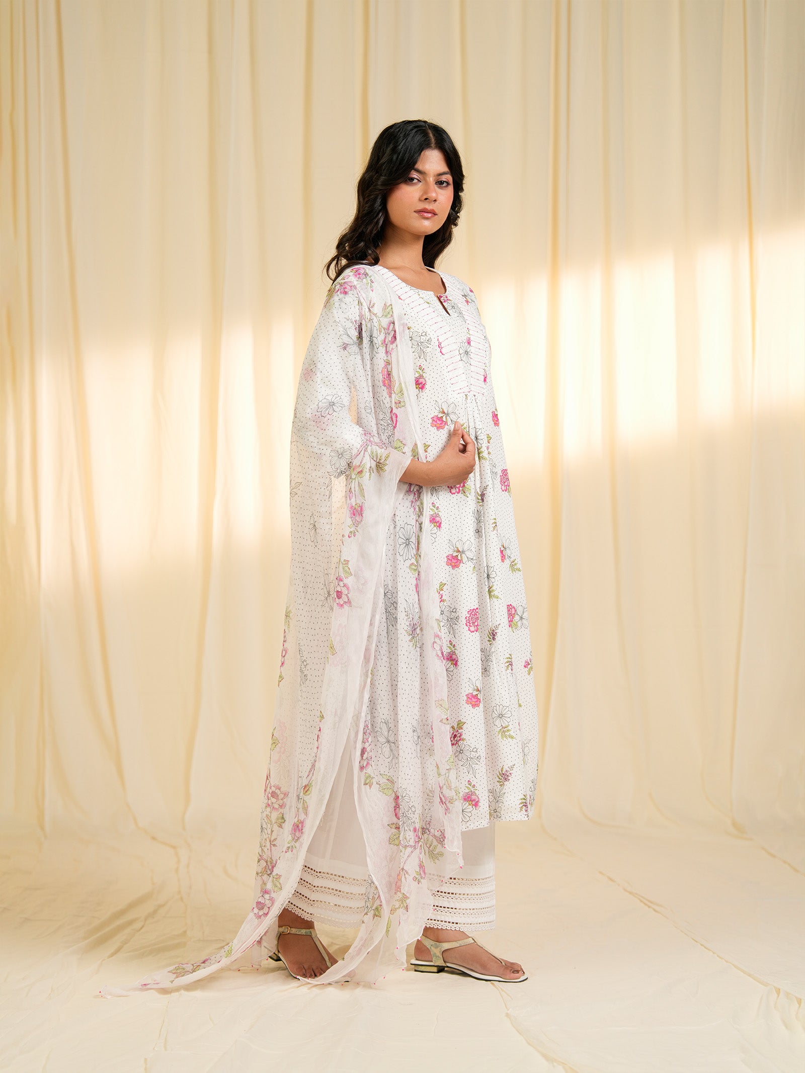 Dorothy Pink Valley Chiffon Dupatta