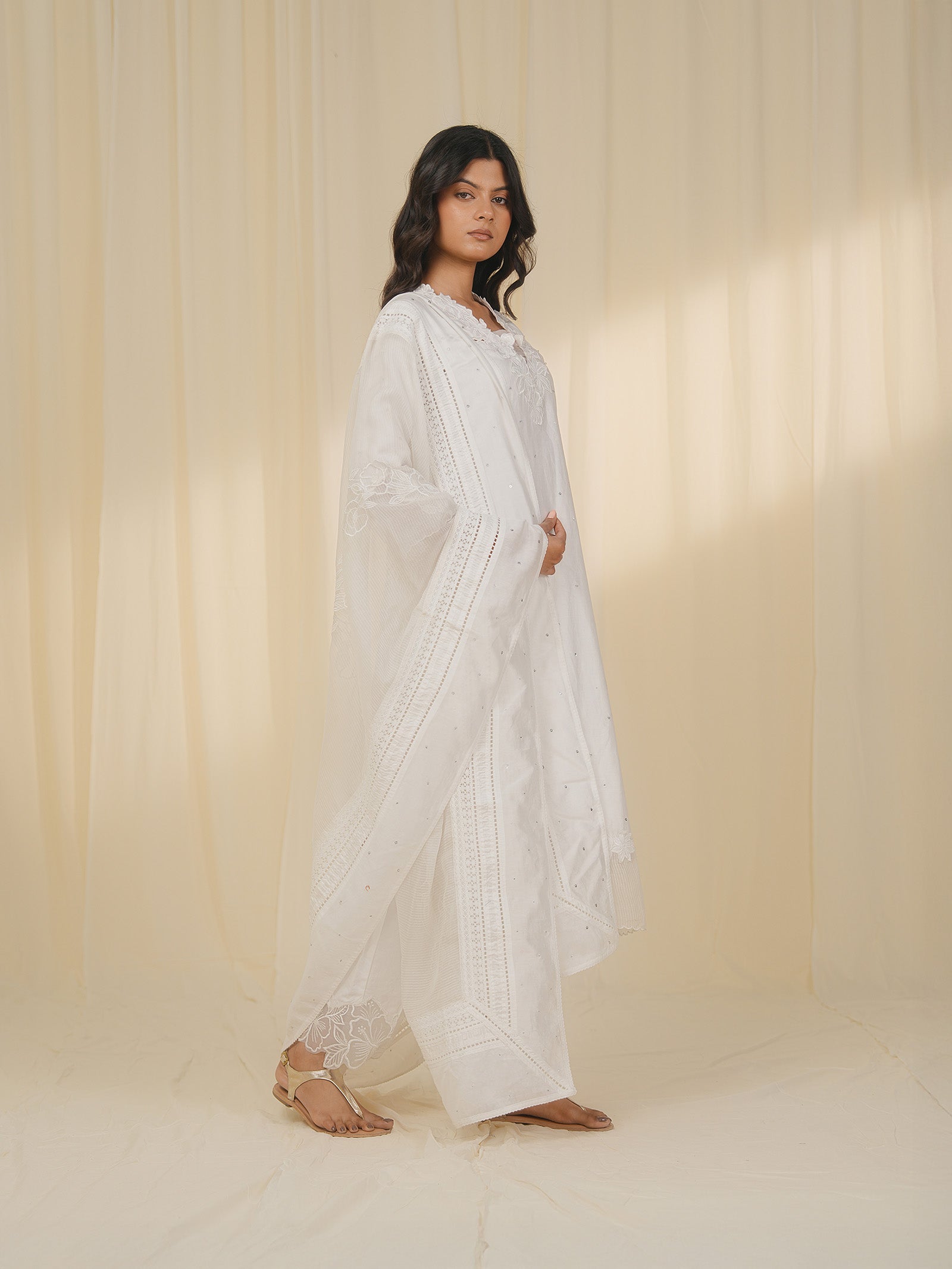 Dove Chanderi Dupatta