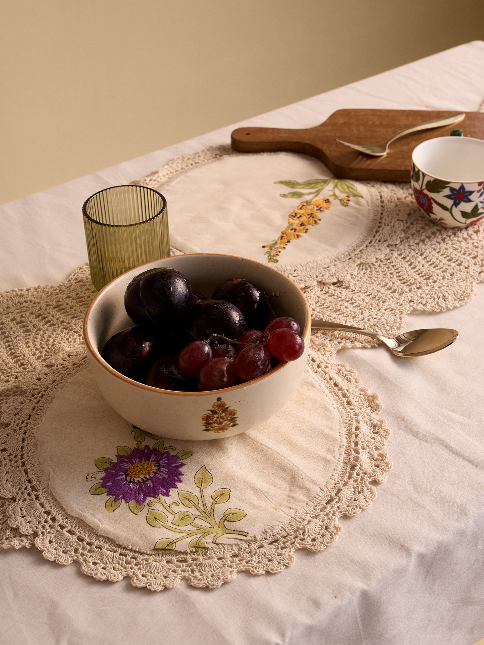 Emb. Place Mats - Fox Glove  (Set of 2)