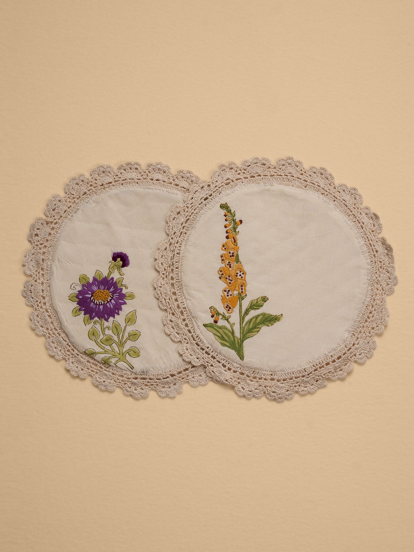 Emb. Place Mats - Fox Glove  (Set of 2)