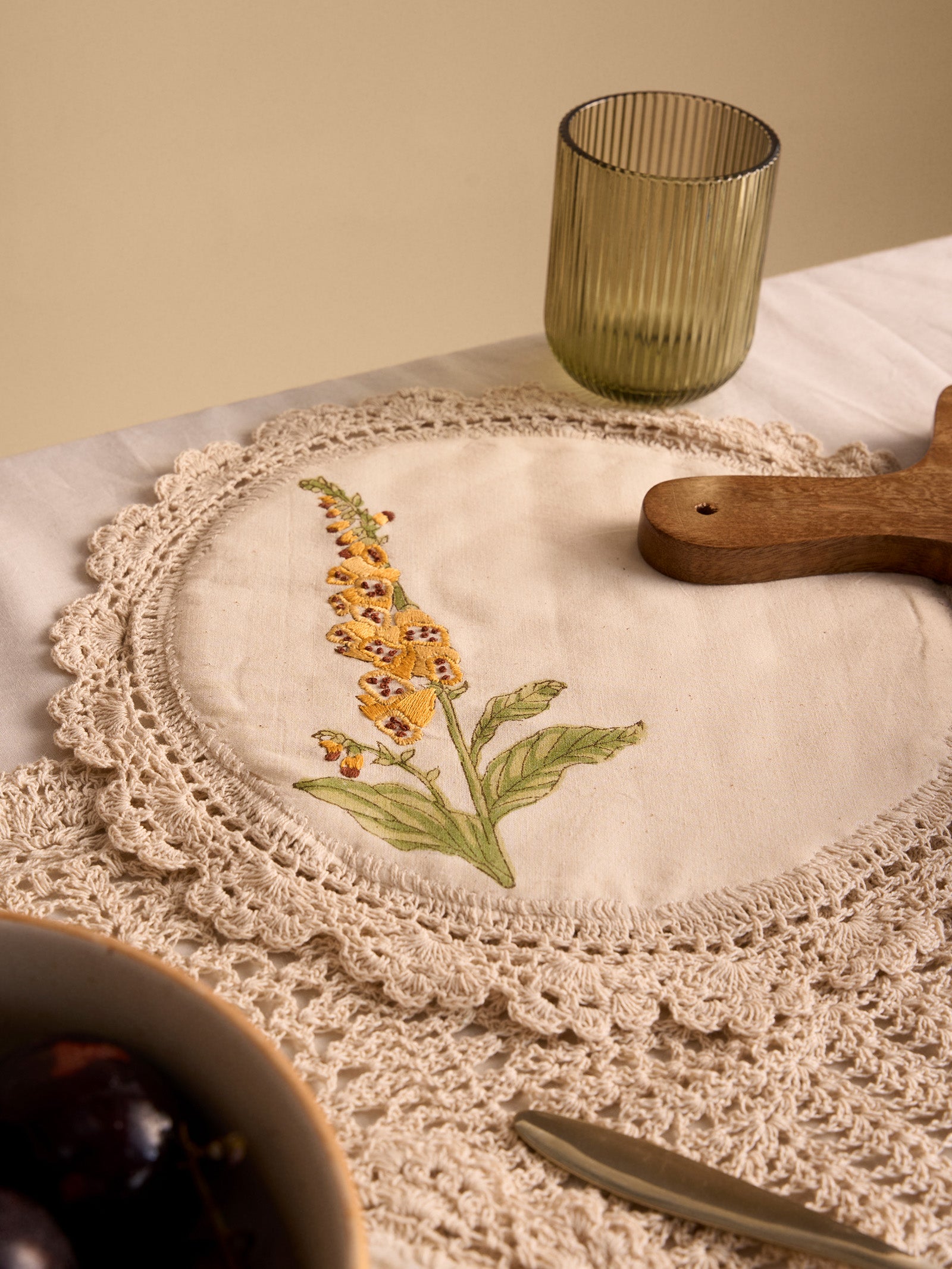 Emb. Place Mats - Fox Glove  (Set of 2)