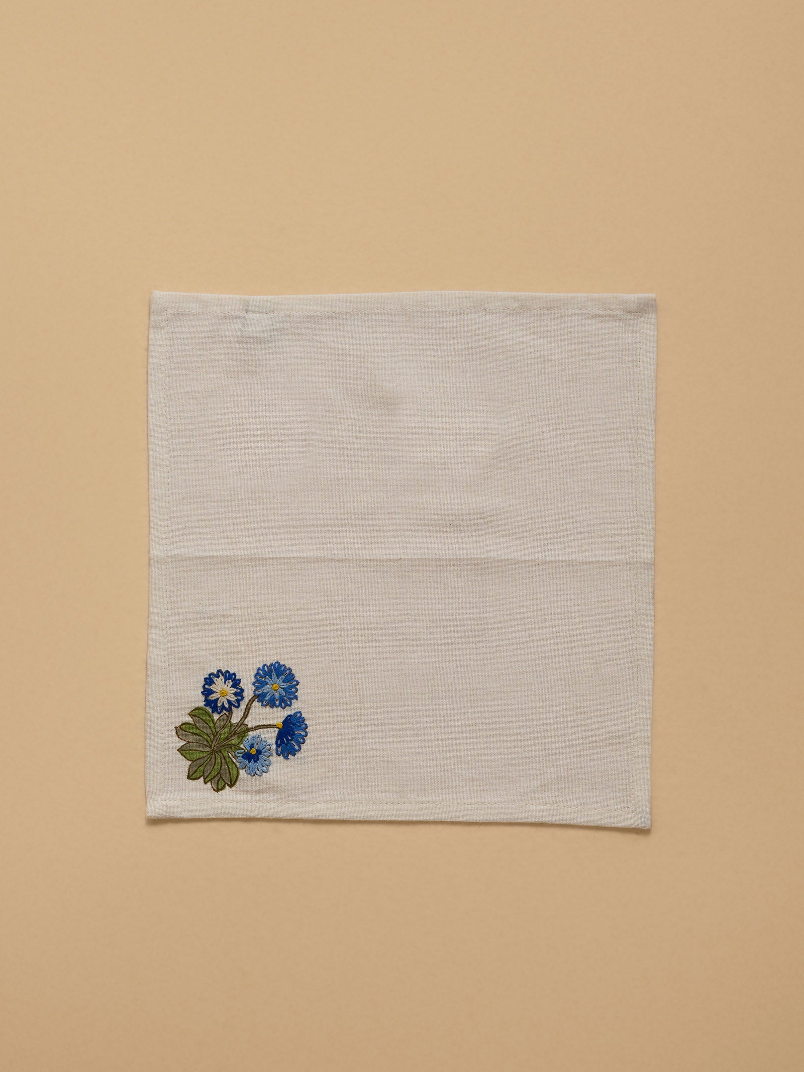 Emb. Napkin - Daisy Blue  ( Set of 6 )