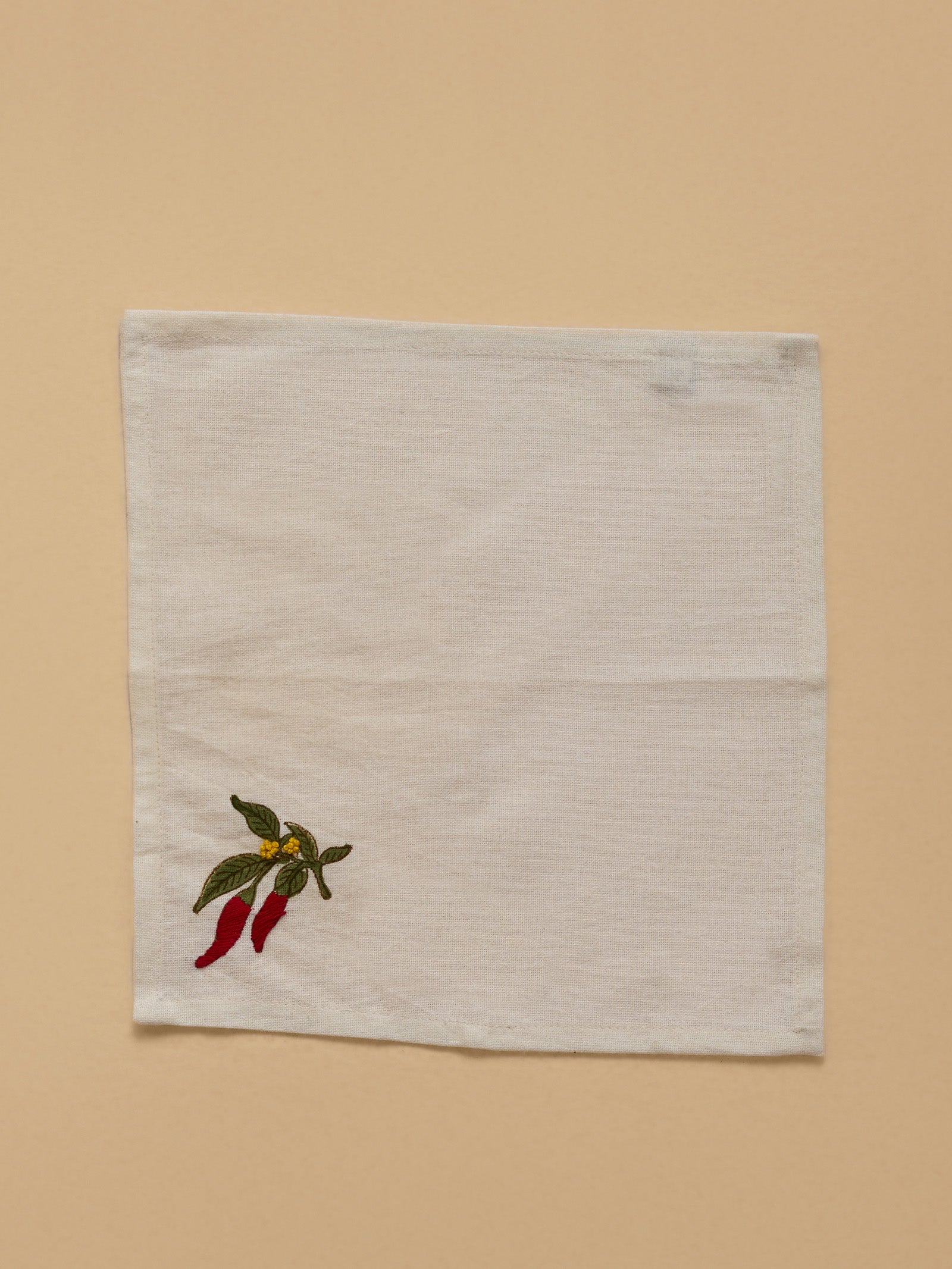 Emb. Napkin - Red Chilly ( Set of 6 )