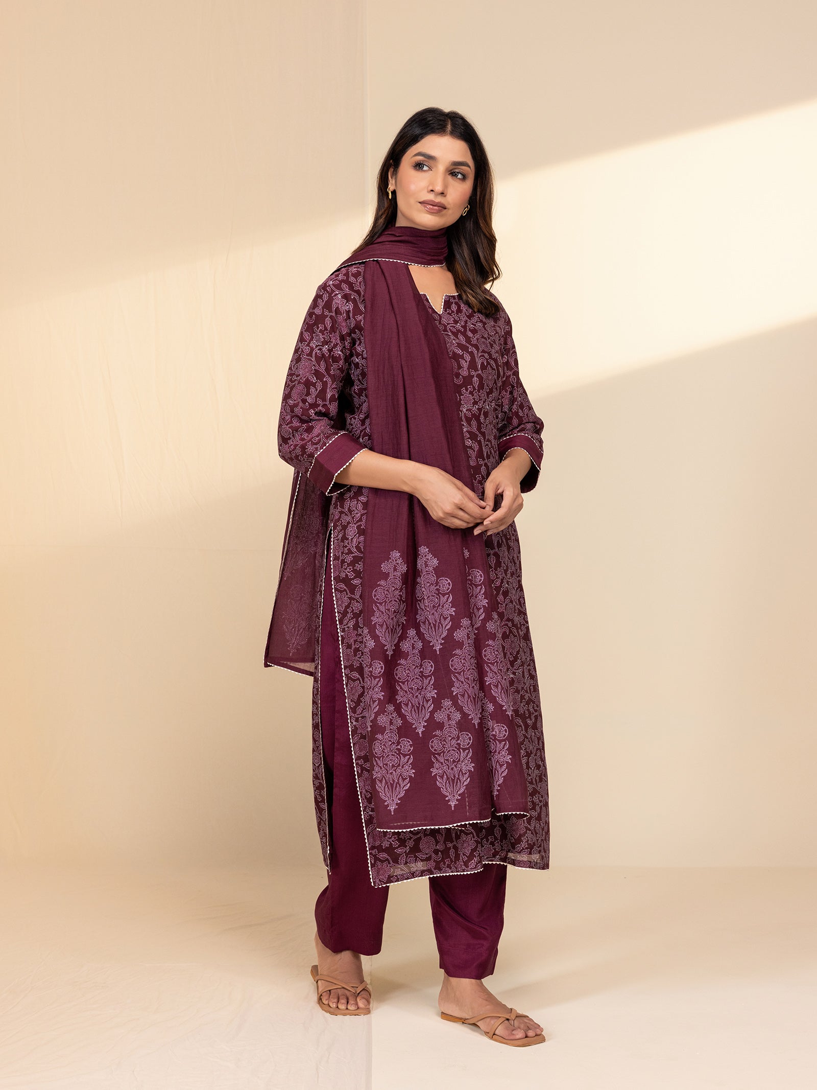 Ethnic Maroon Chanderi Dupatta