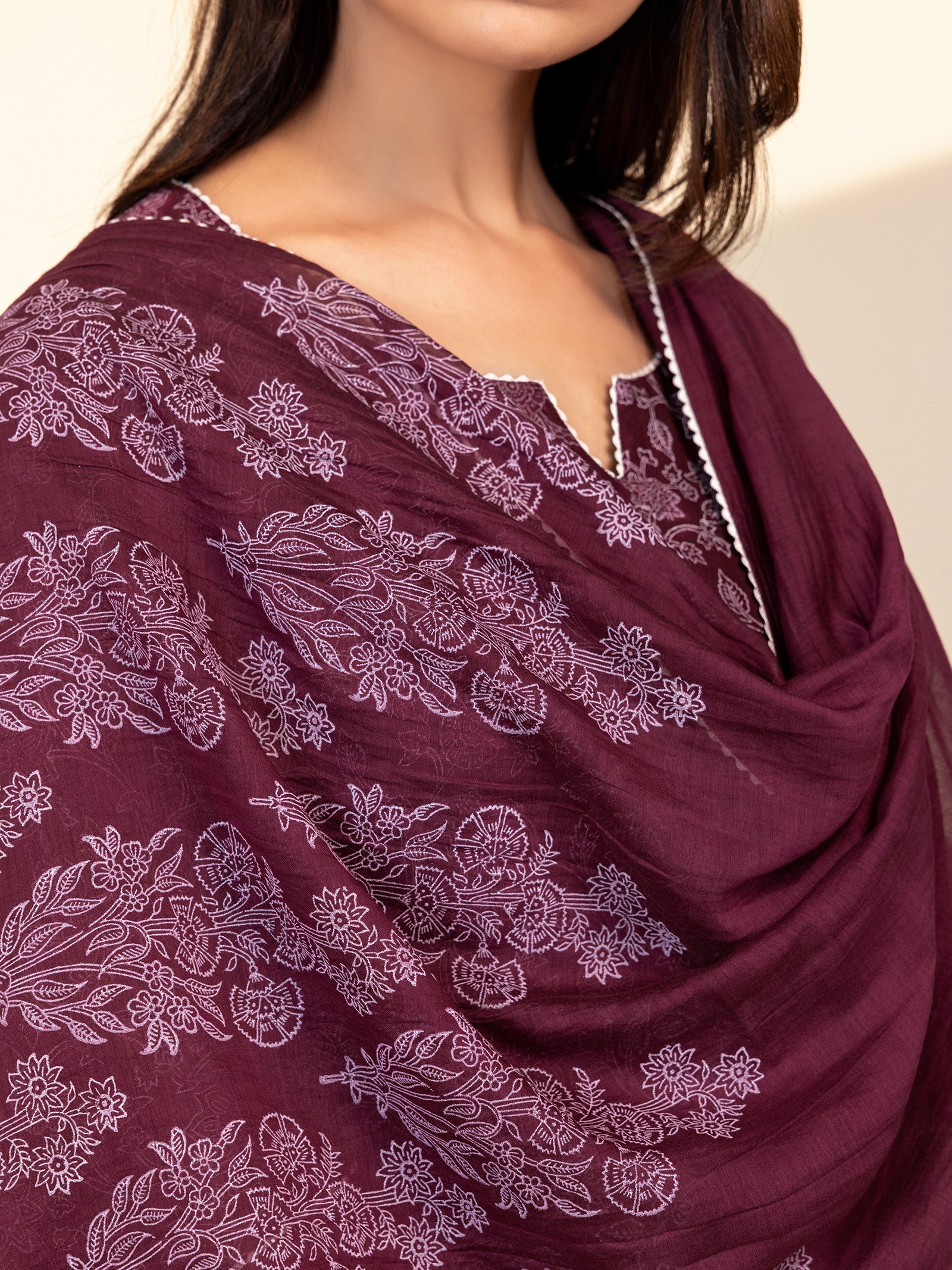 Ethnic Maroon Chanderi Dupatta