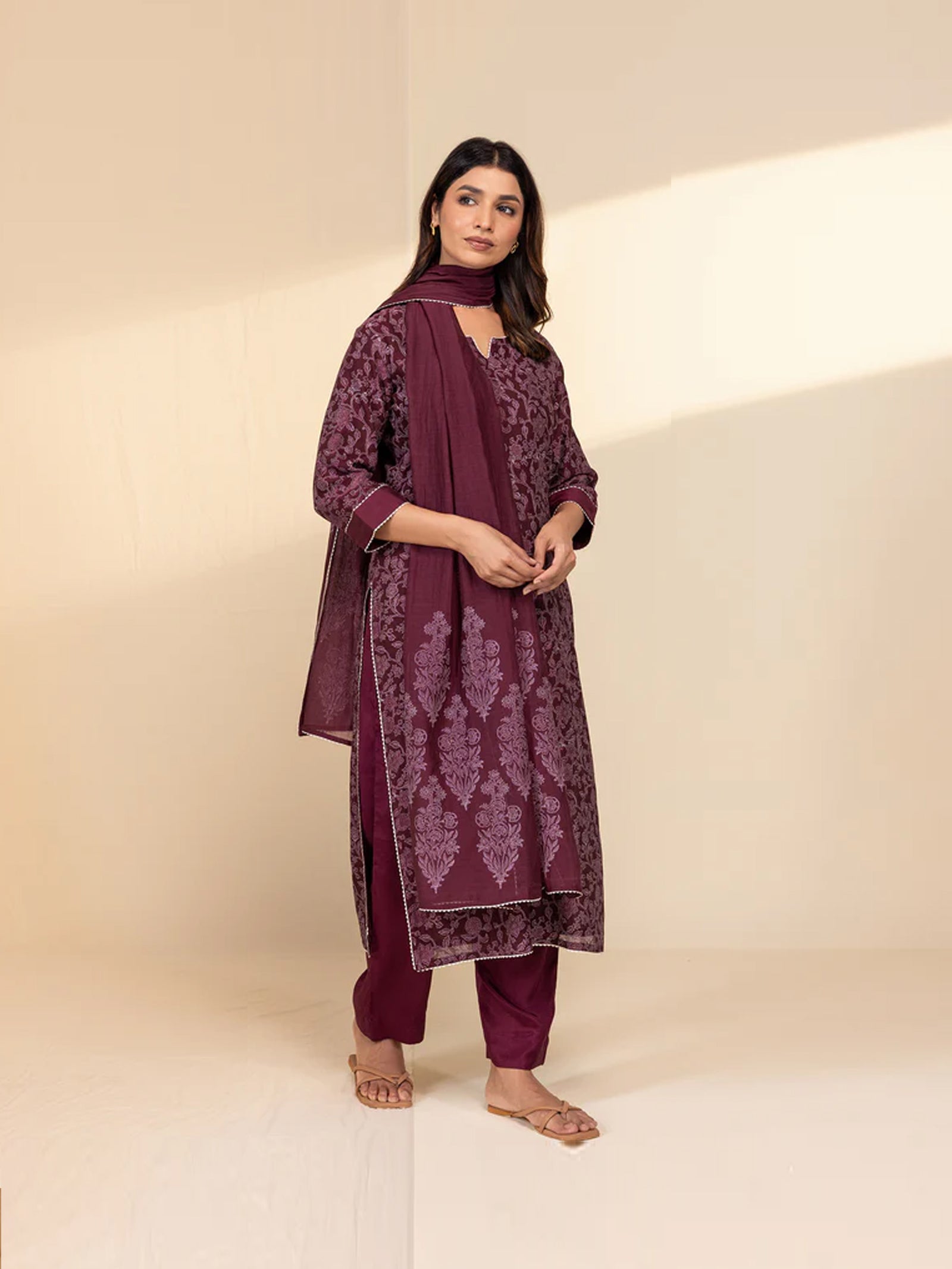 Ethnic Maroon Chanderi Dupatta