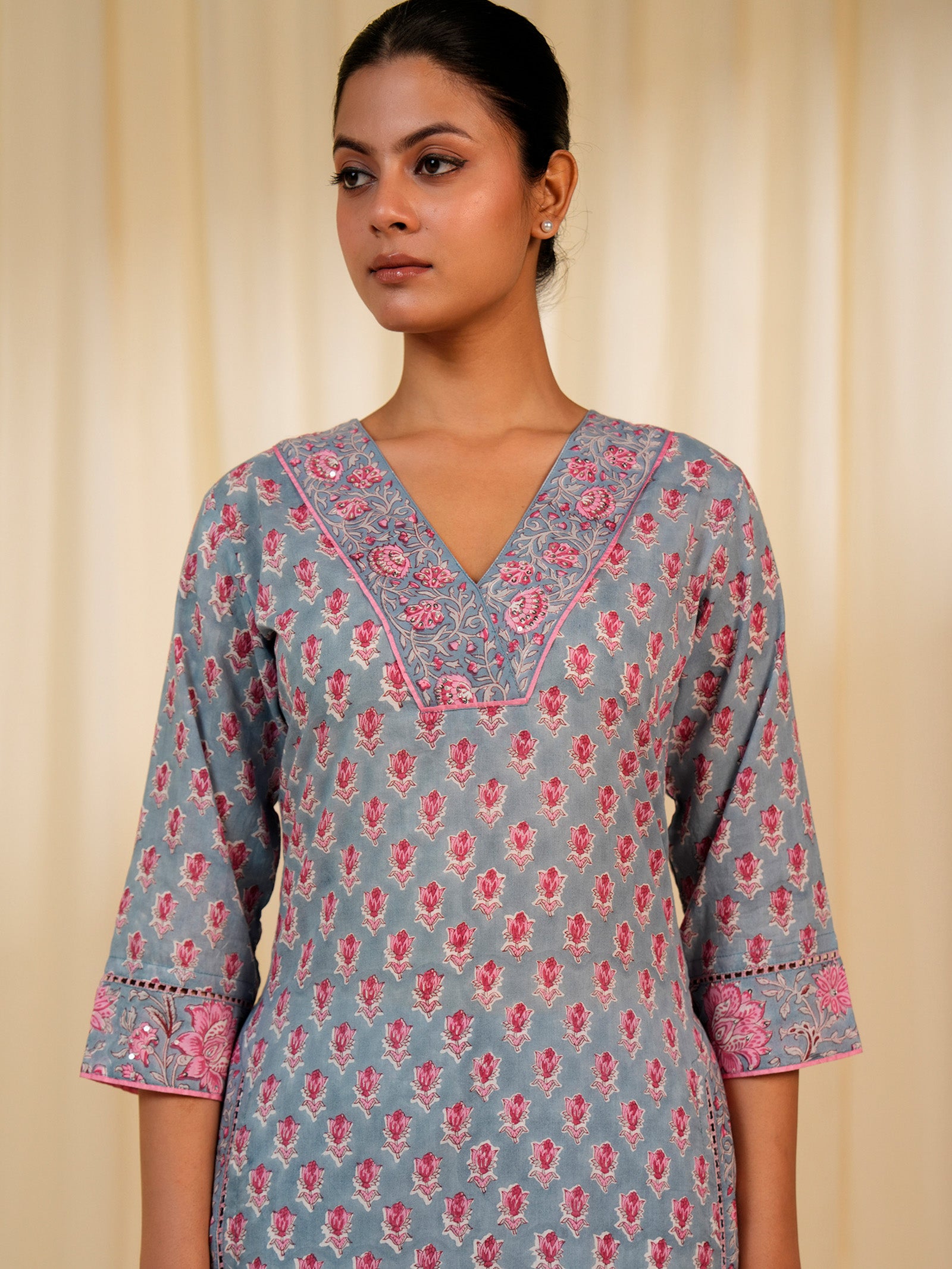 Faguni Boota Cotton Kurta