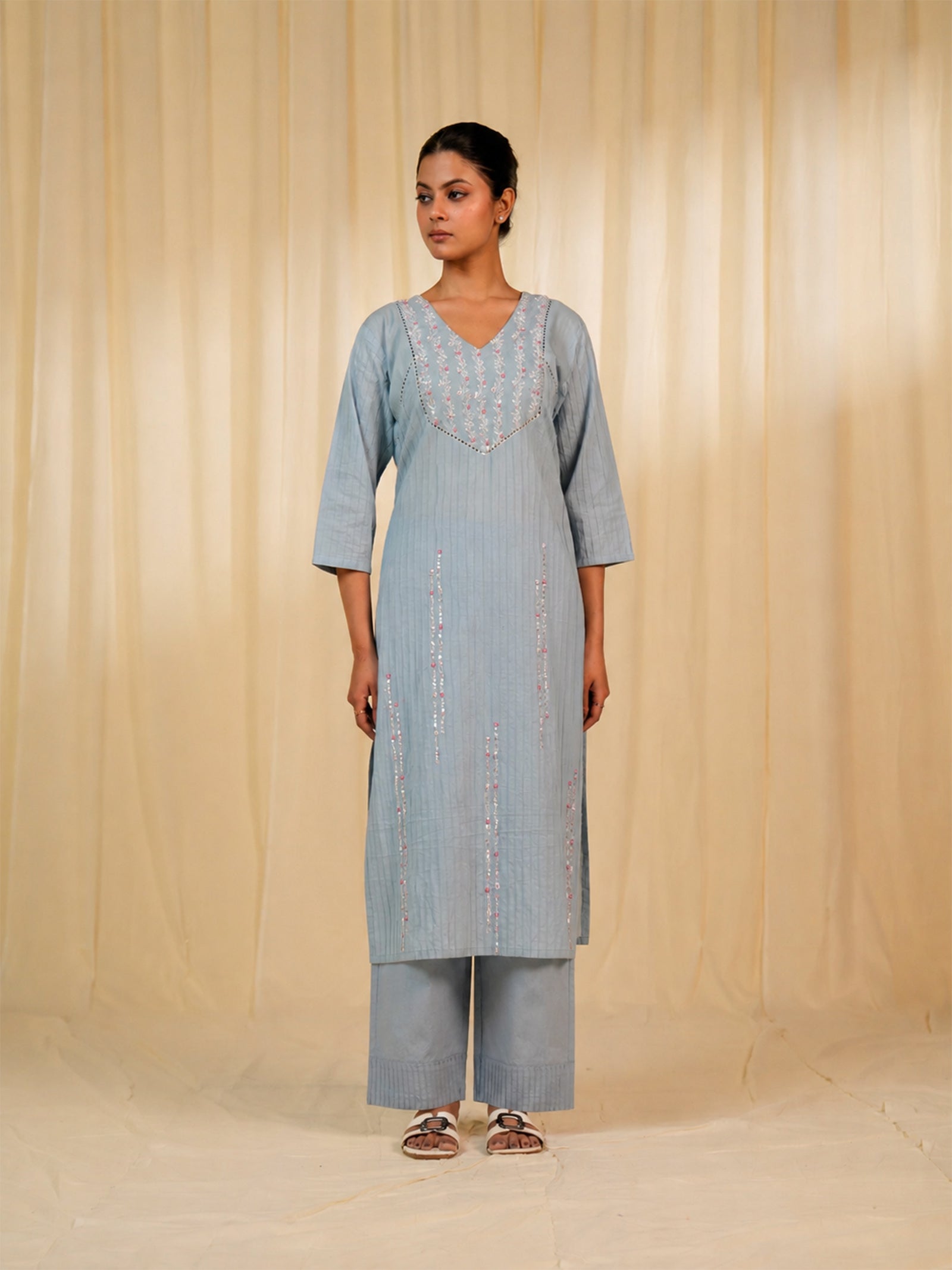 Faguni Plain Cotton Kurta