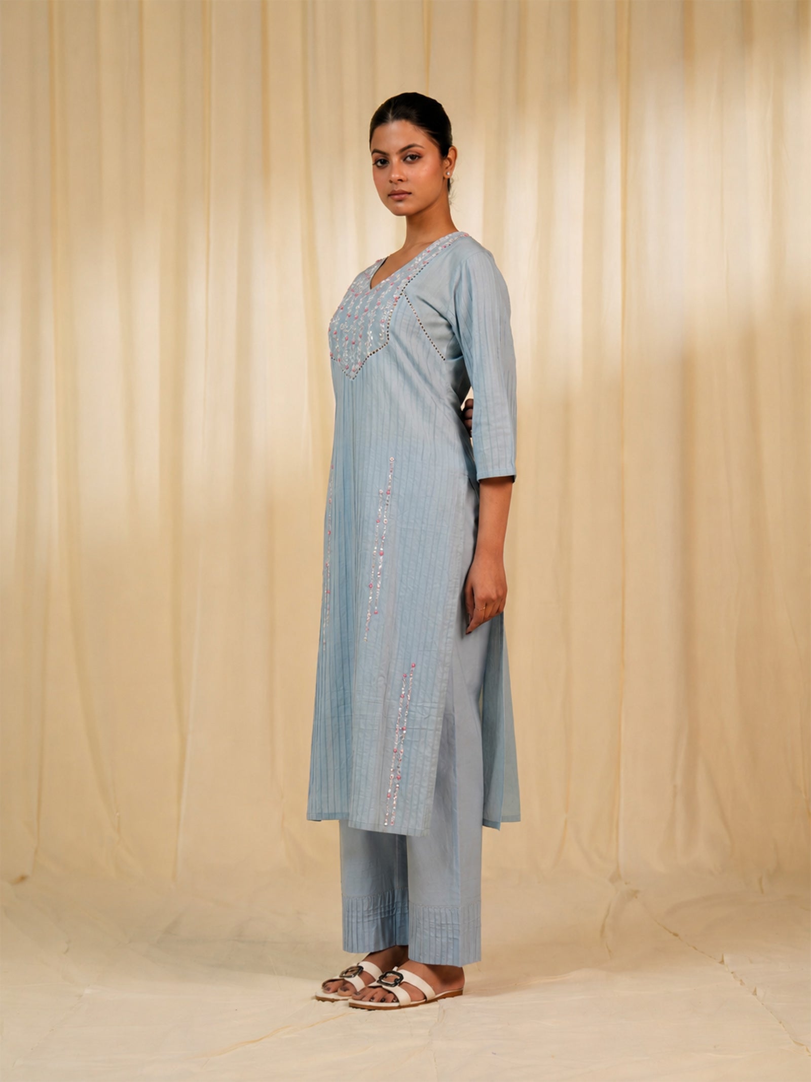 Faguni Plain Cotton Kurta
