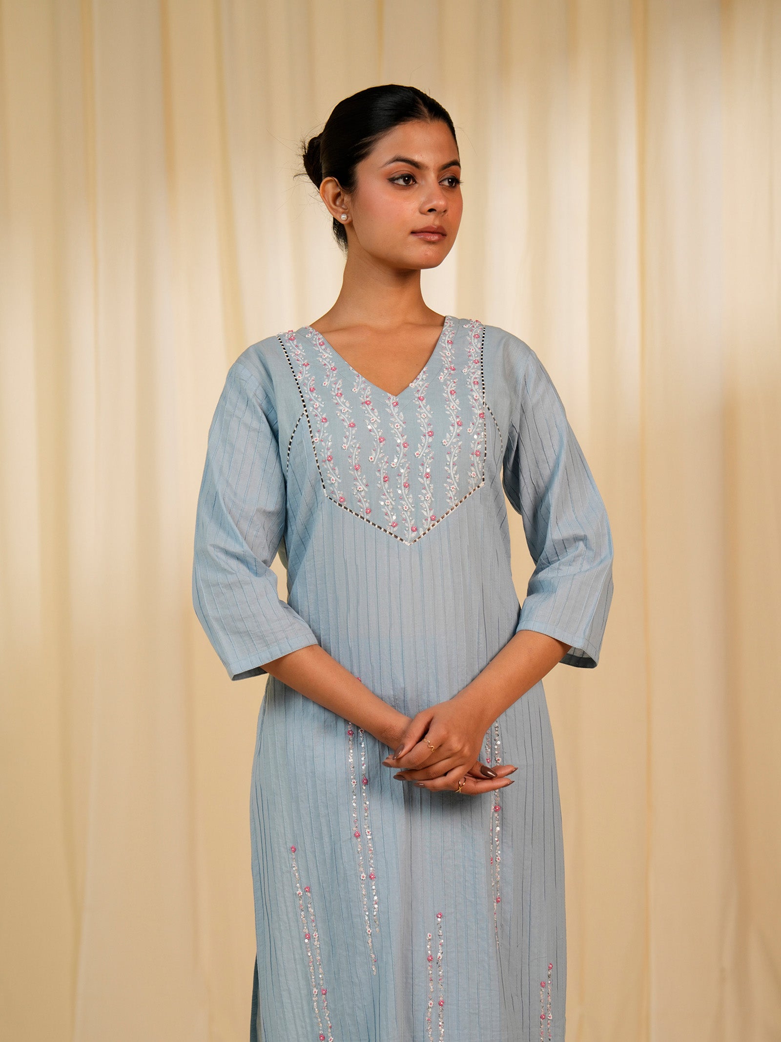 Faguni Plain Cotton Kurta