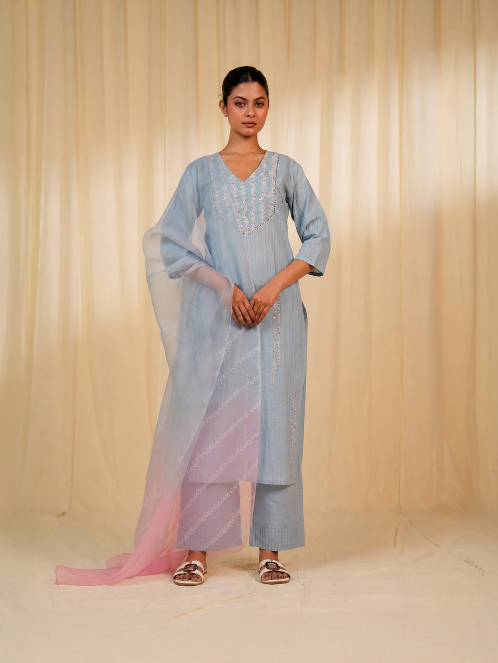 Faguni Plain Organza Dupatta