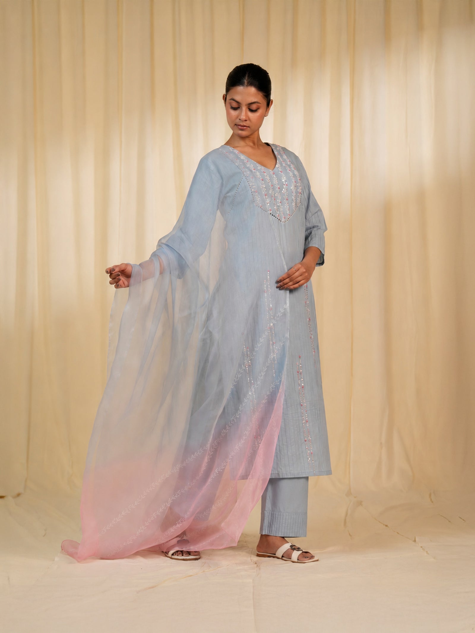 Faguni Plain Organza Dupatta