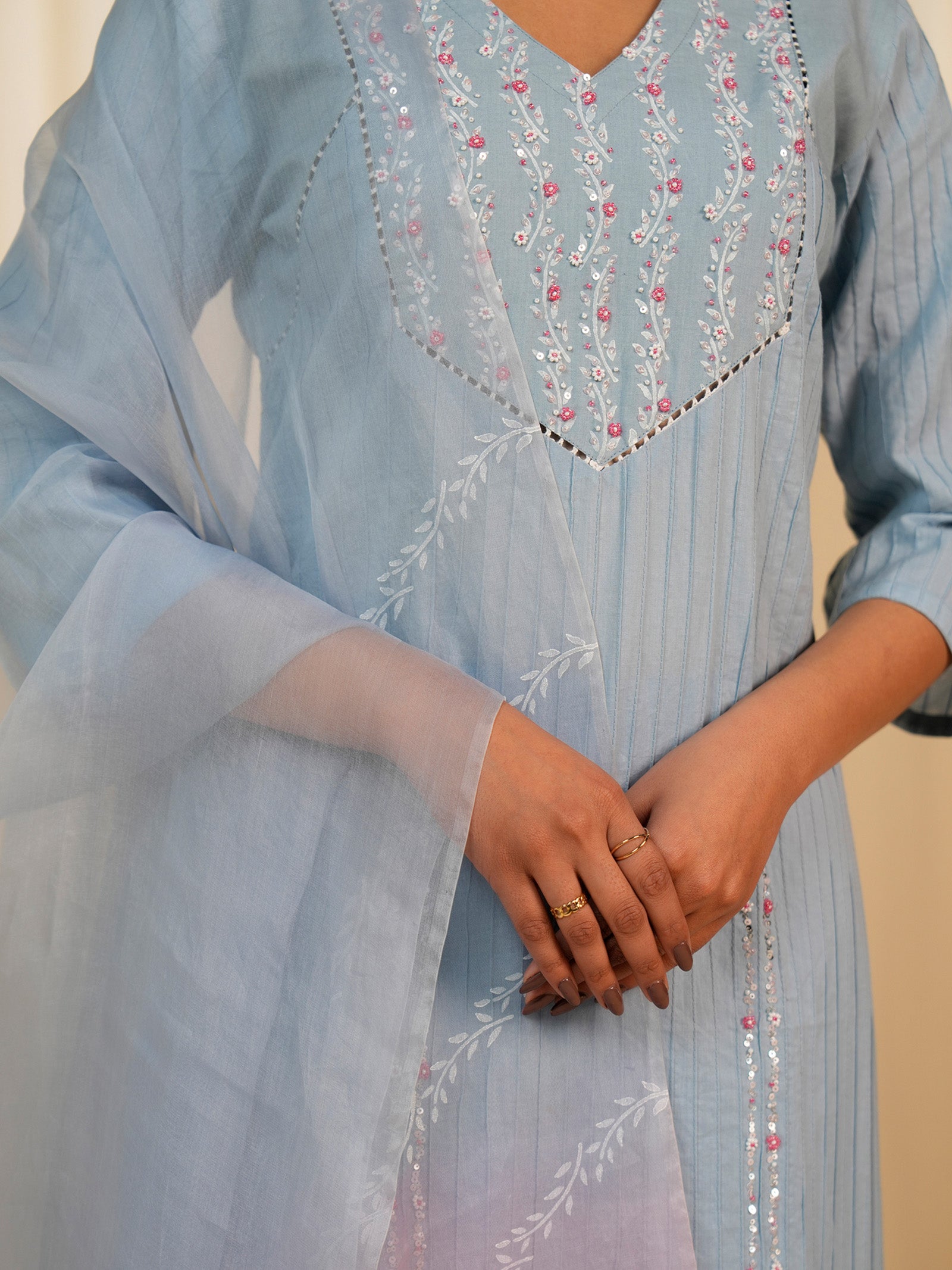 Faguni Plain Organza Dupatta