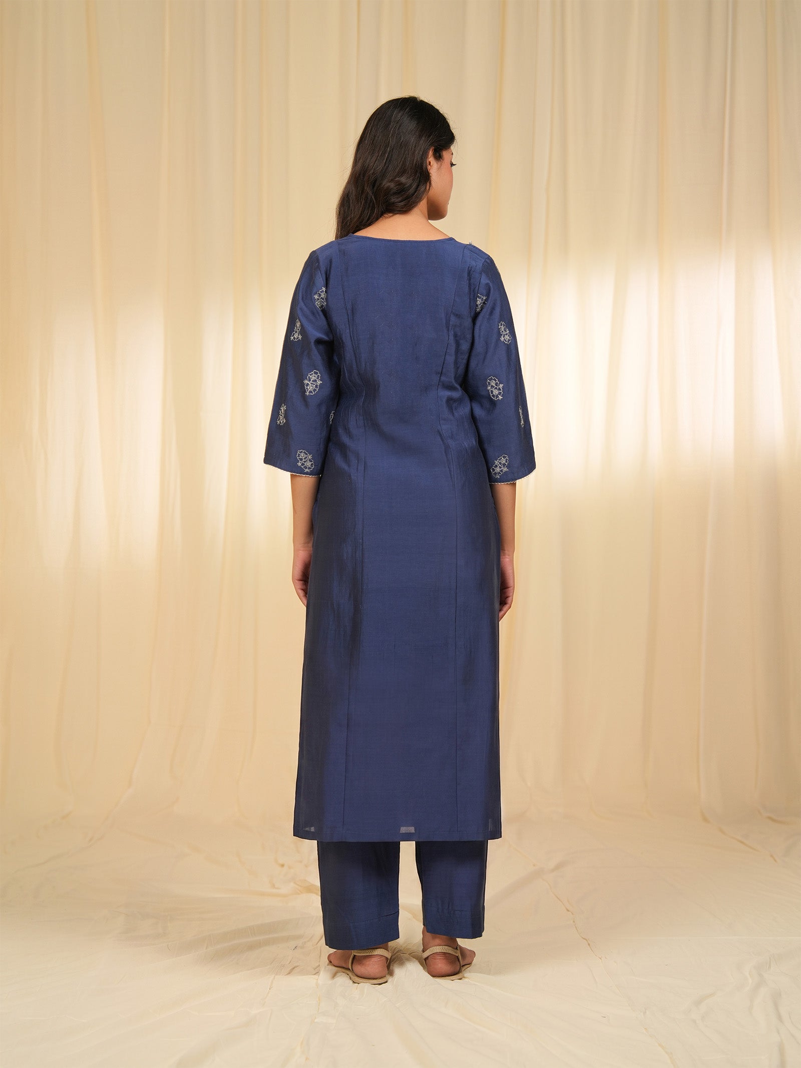 Filigree Blue Chanderi Kurta