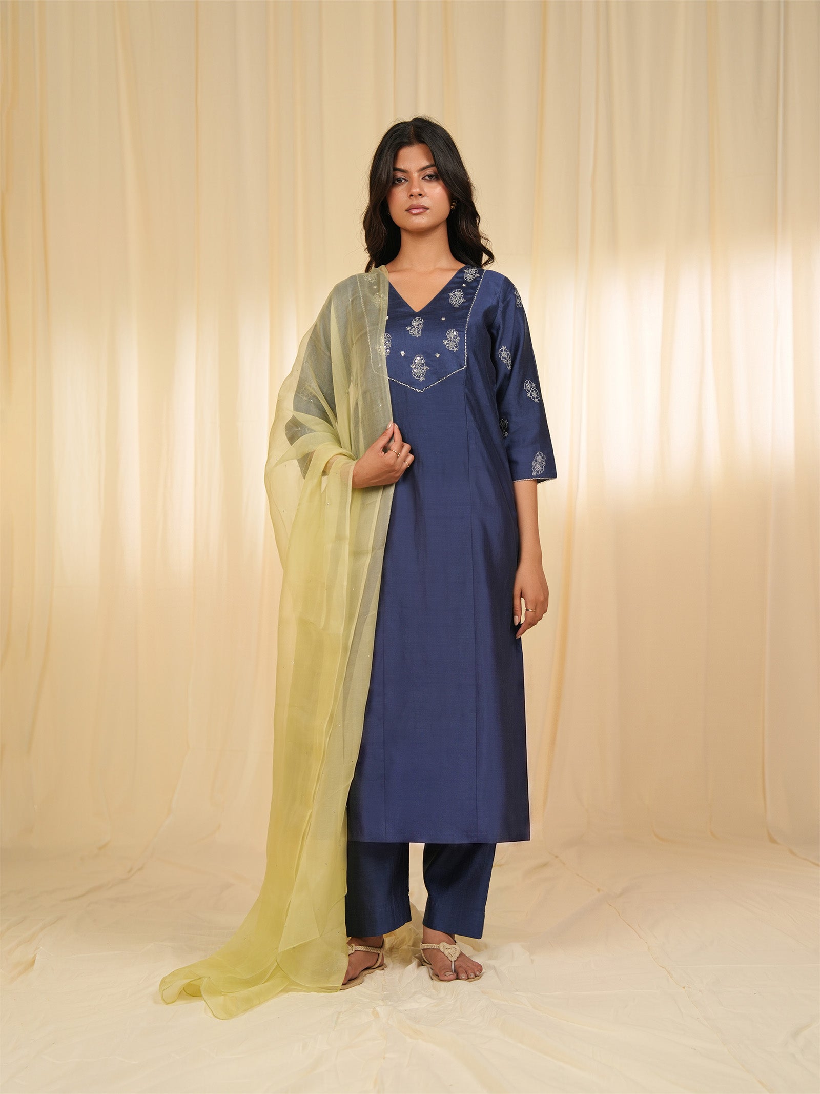 Filigree Green Organza Dupatta
