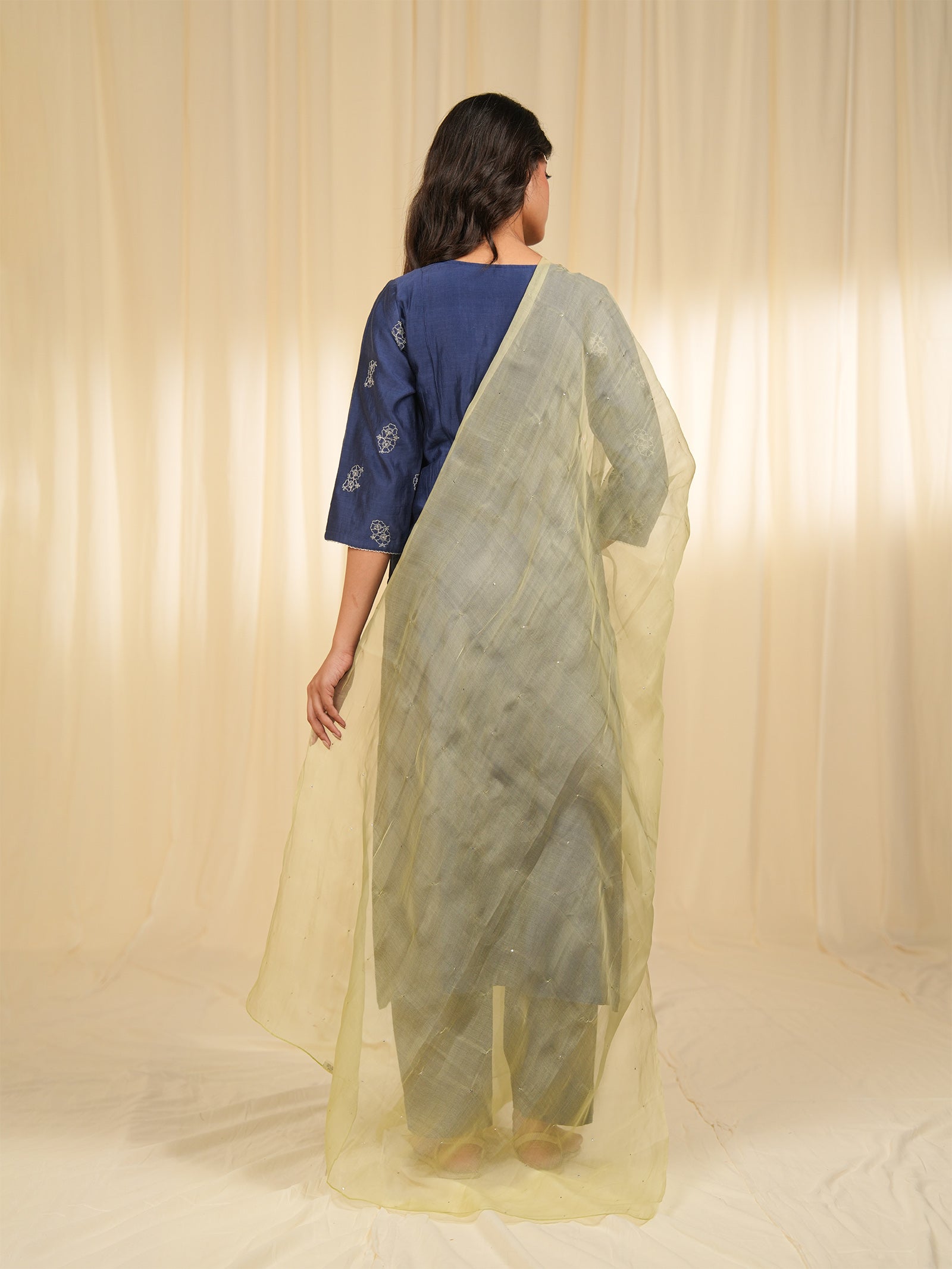 Filigree Green Organza Dupatta