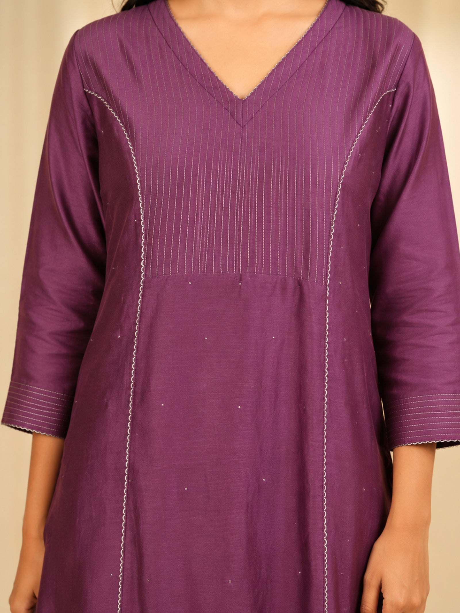 Filigree Orchid Chanderi Kurta