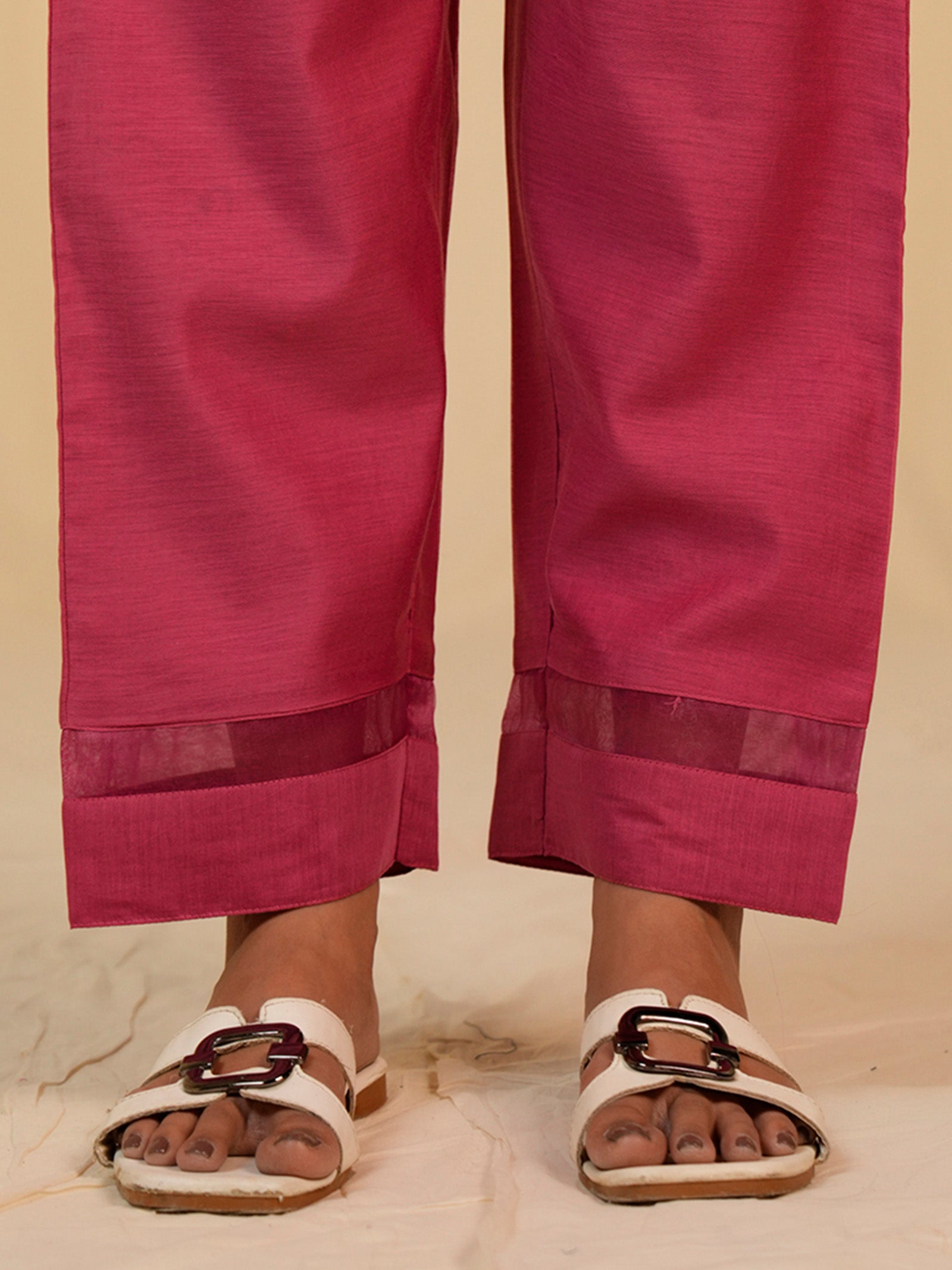 Filigree Pink Chanderi Pants