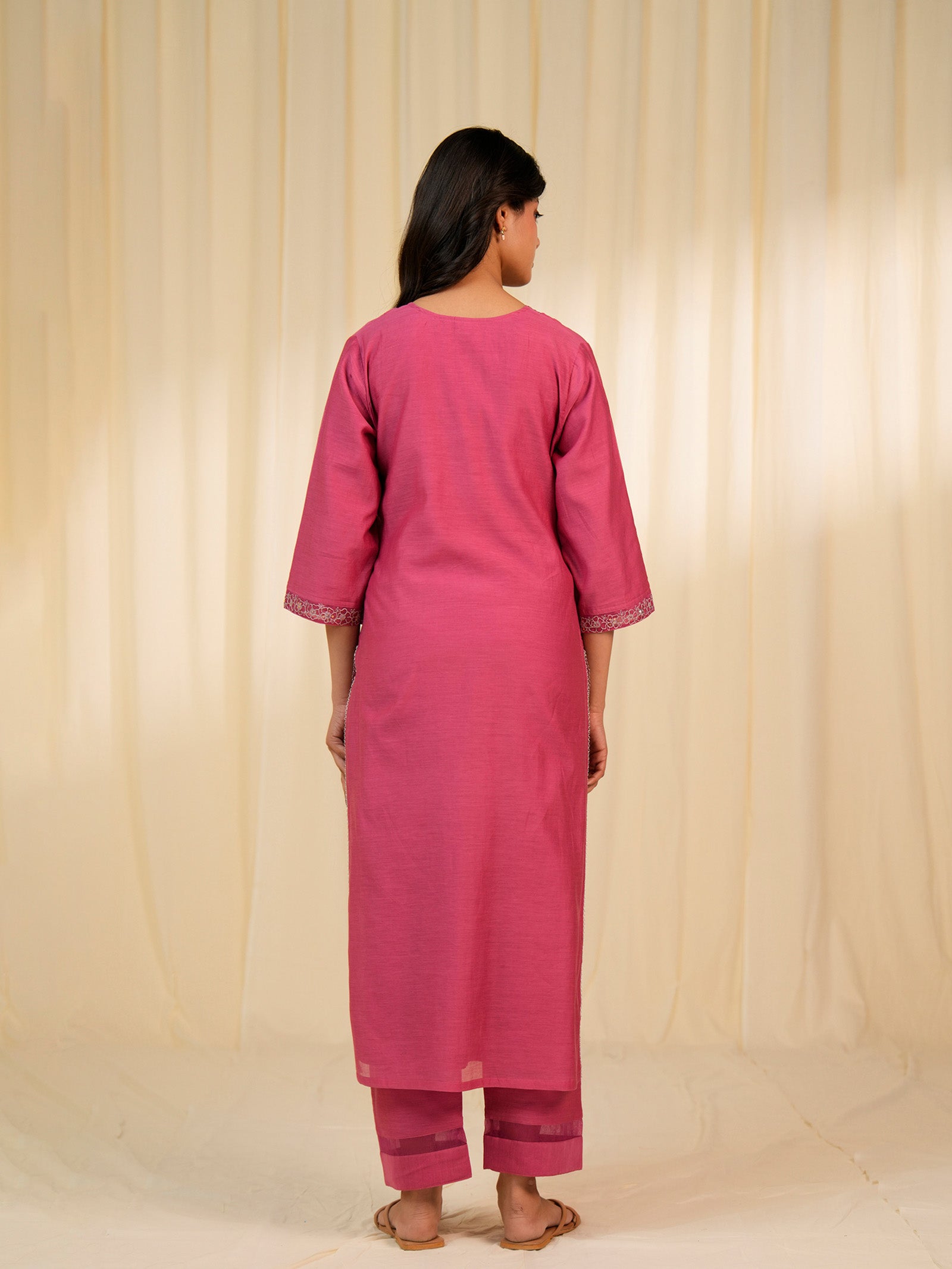 Filigree Pink Chanderi Kurta