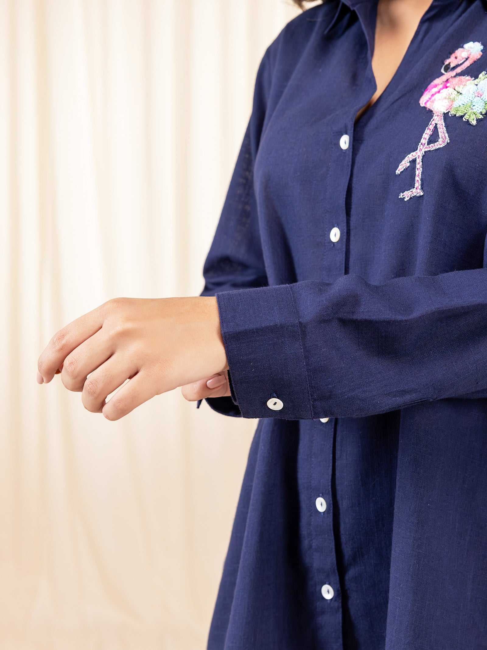 Flamingo Bird Hippie Cotton Shirt