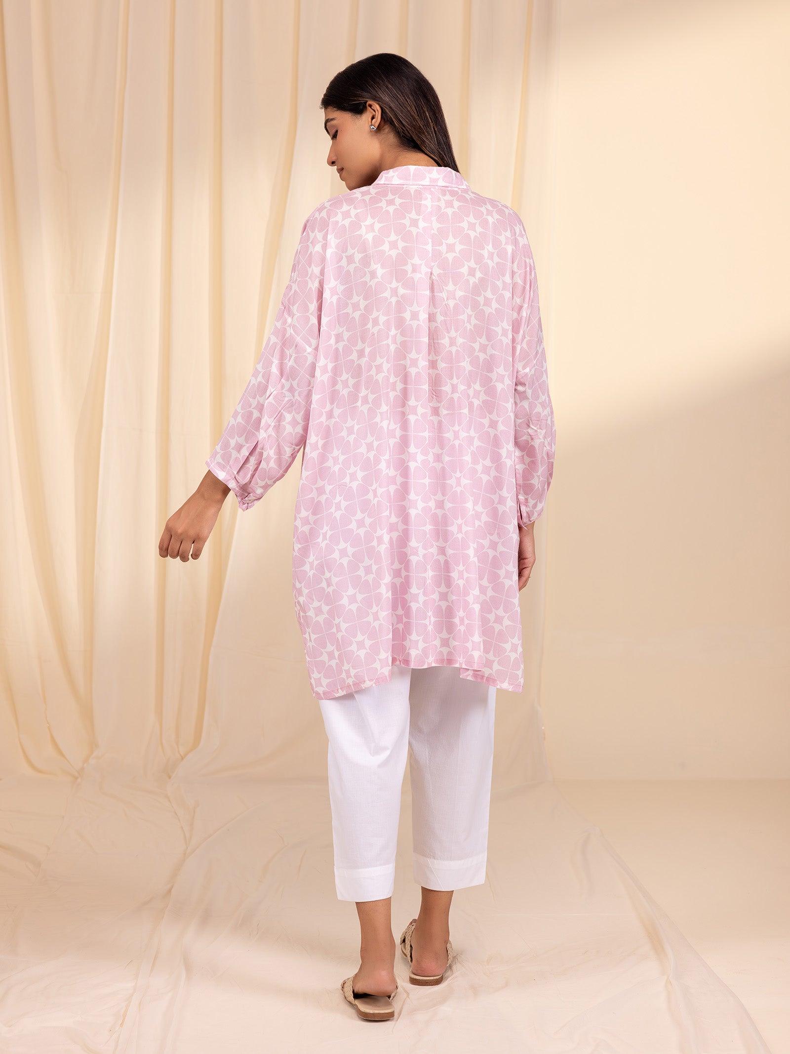 Madras Modal Cotton Shirt - Florist Pink