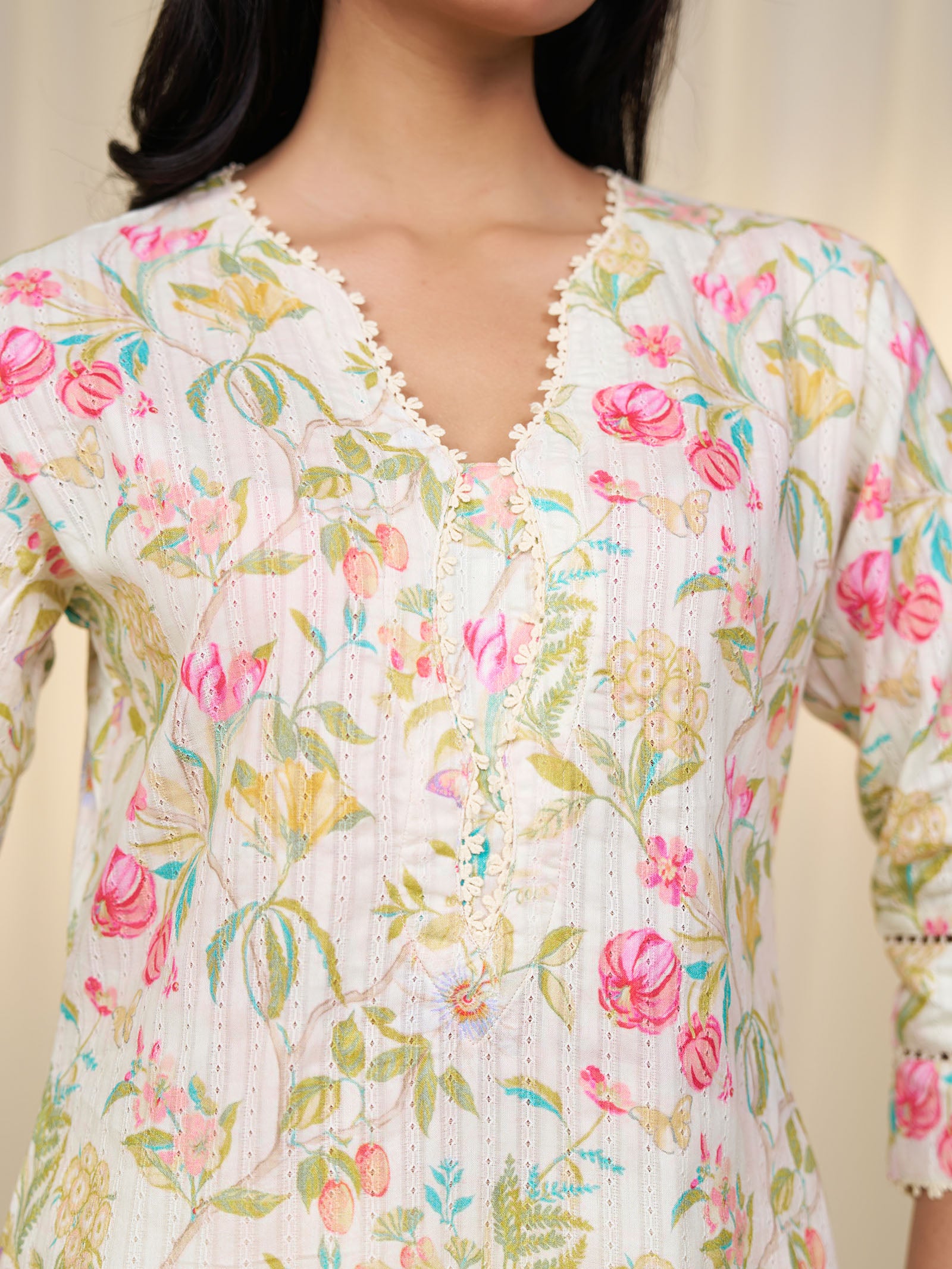 Flower Field Cotton Kurta