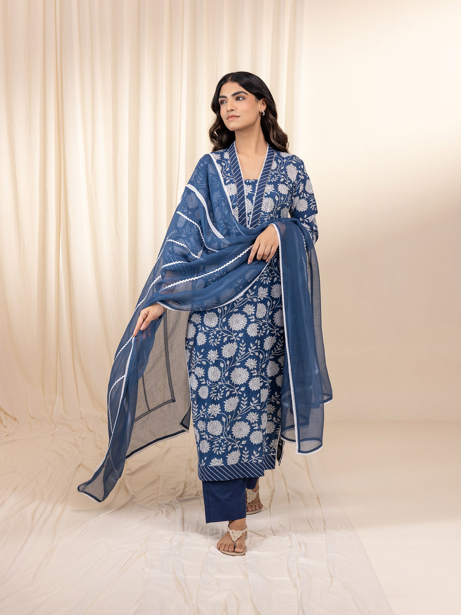 Frosted Bloom Kota Dupatta