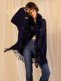 Safari Dila Poncho - Chocolate Brown / Tangerine main image 1