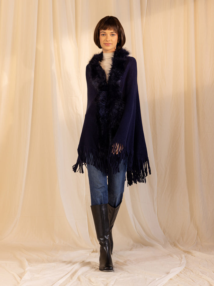 Safari Dila Poncho - Chocolate Brown / Tangerine main image 0