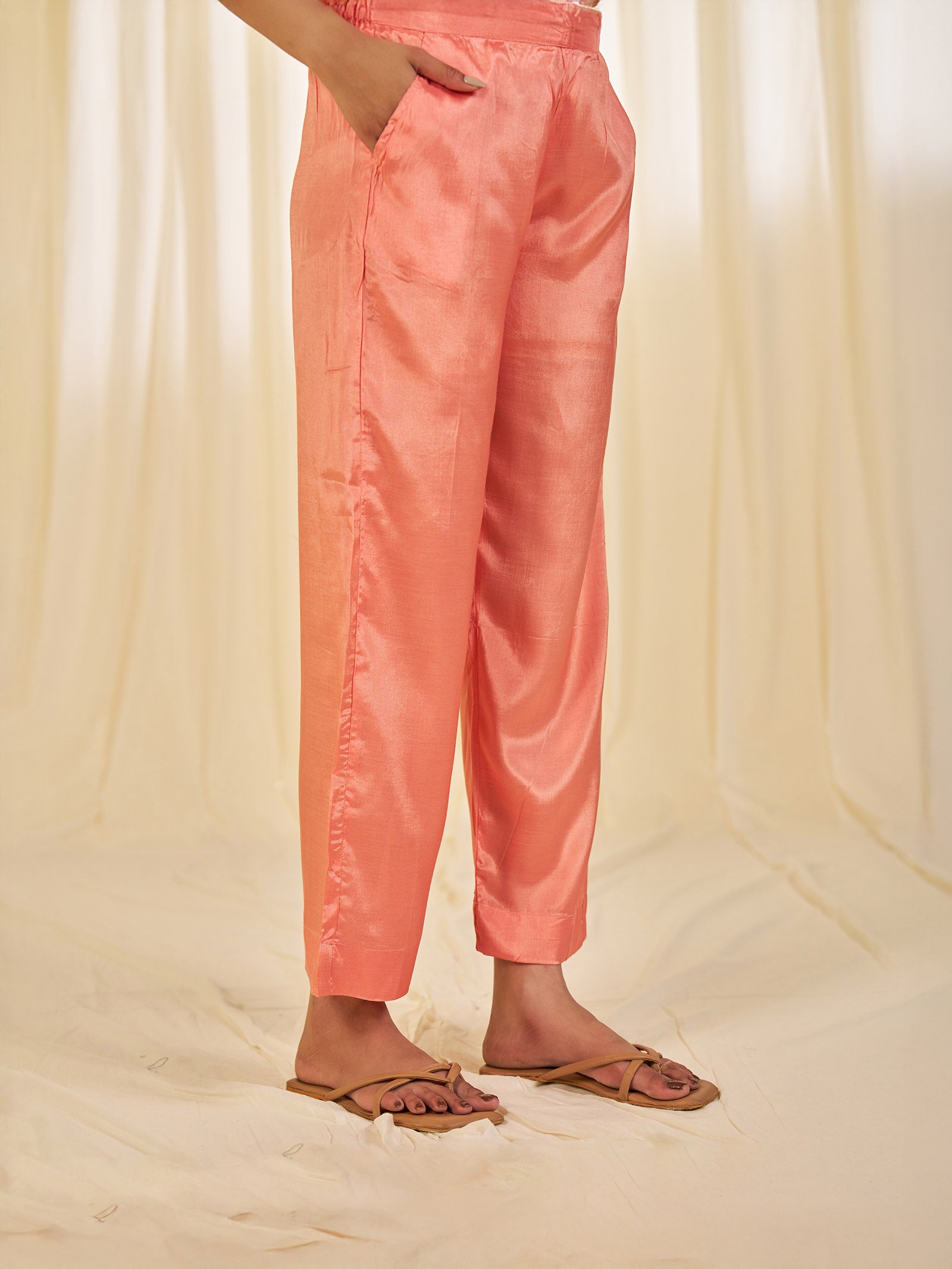 Haseen Bamboo Silk Straight Pants