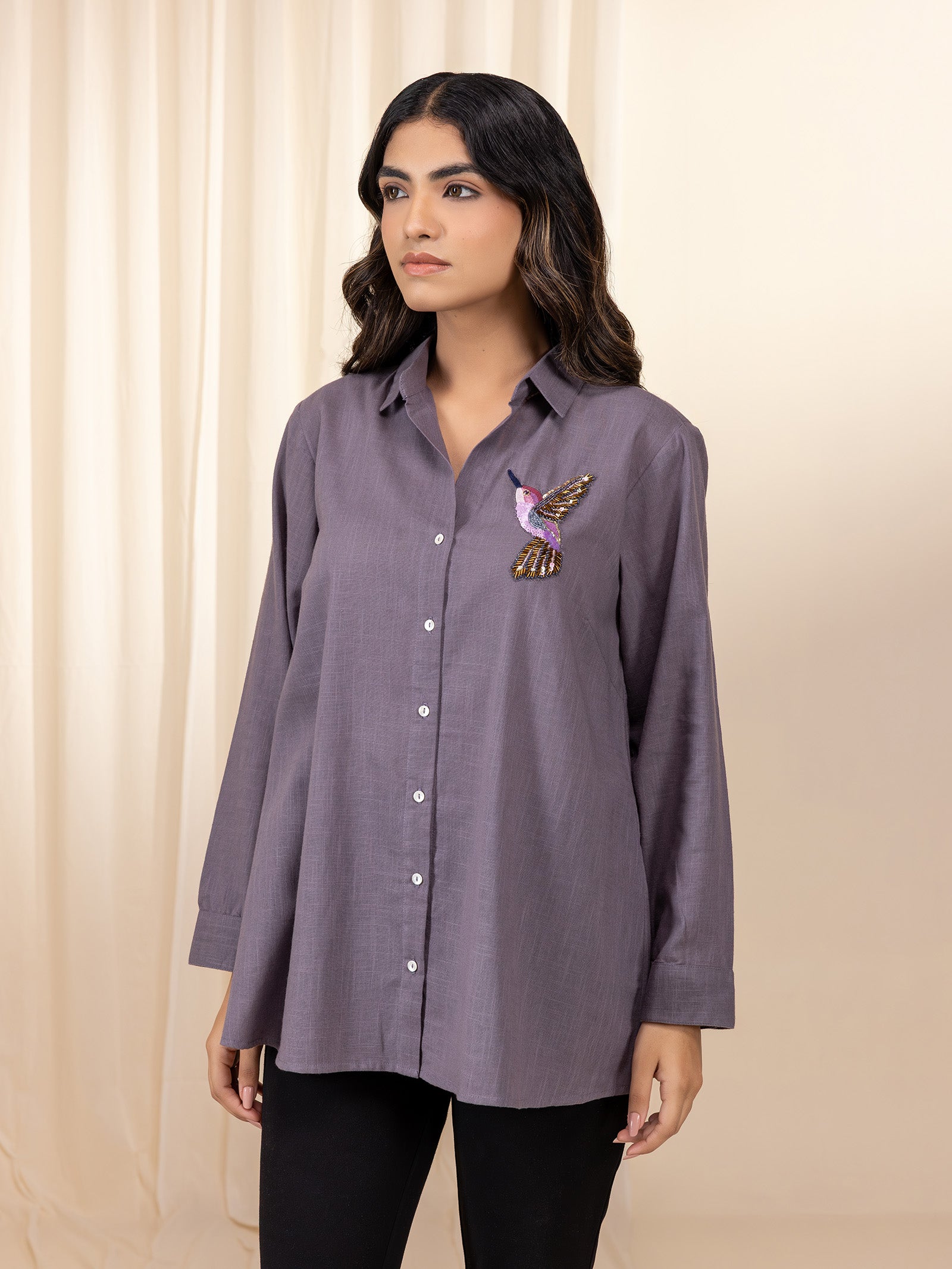Humming Bird Hippie Cotton Shirt