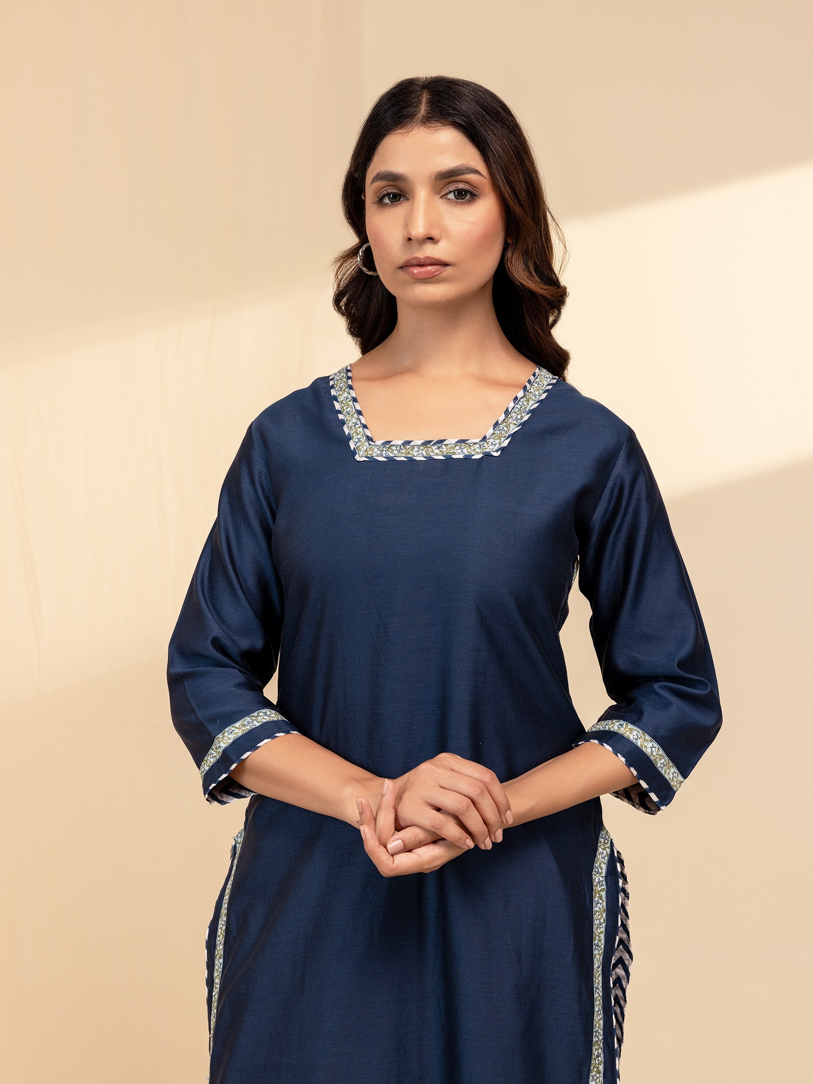 In Indigo Chanderi Kurta