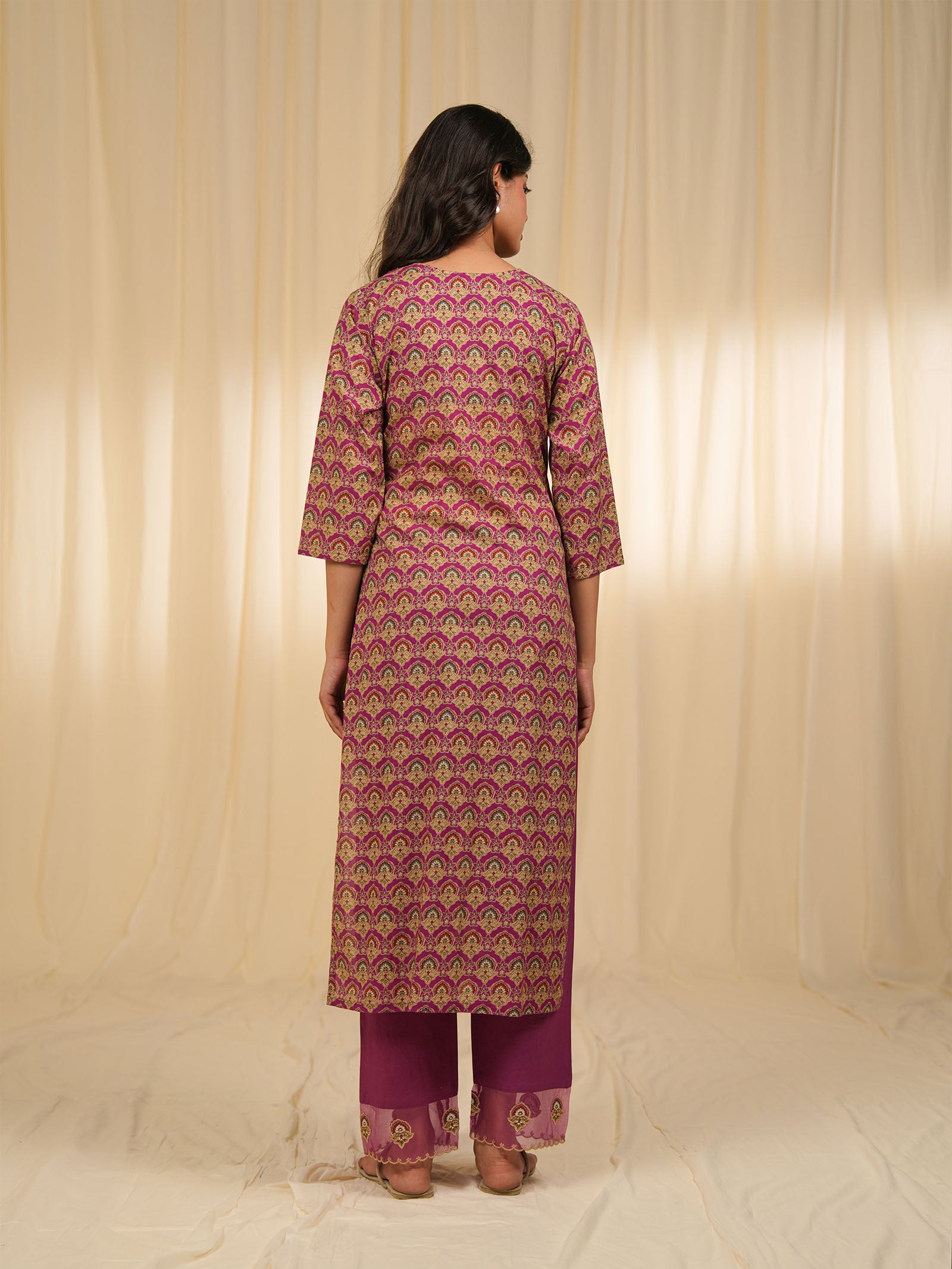 Indian Chintz Grape Cotton Kurta