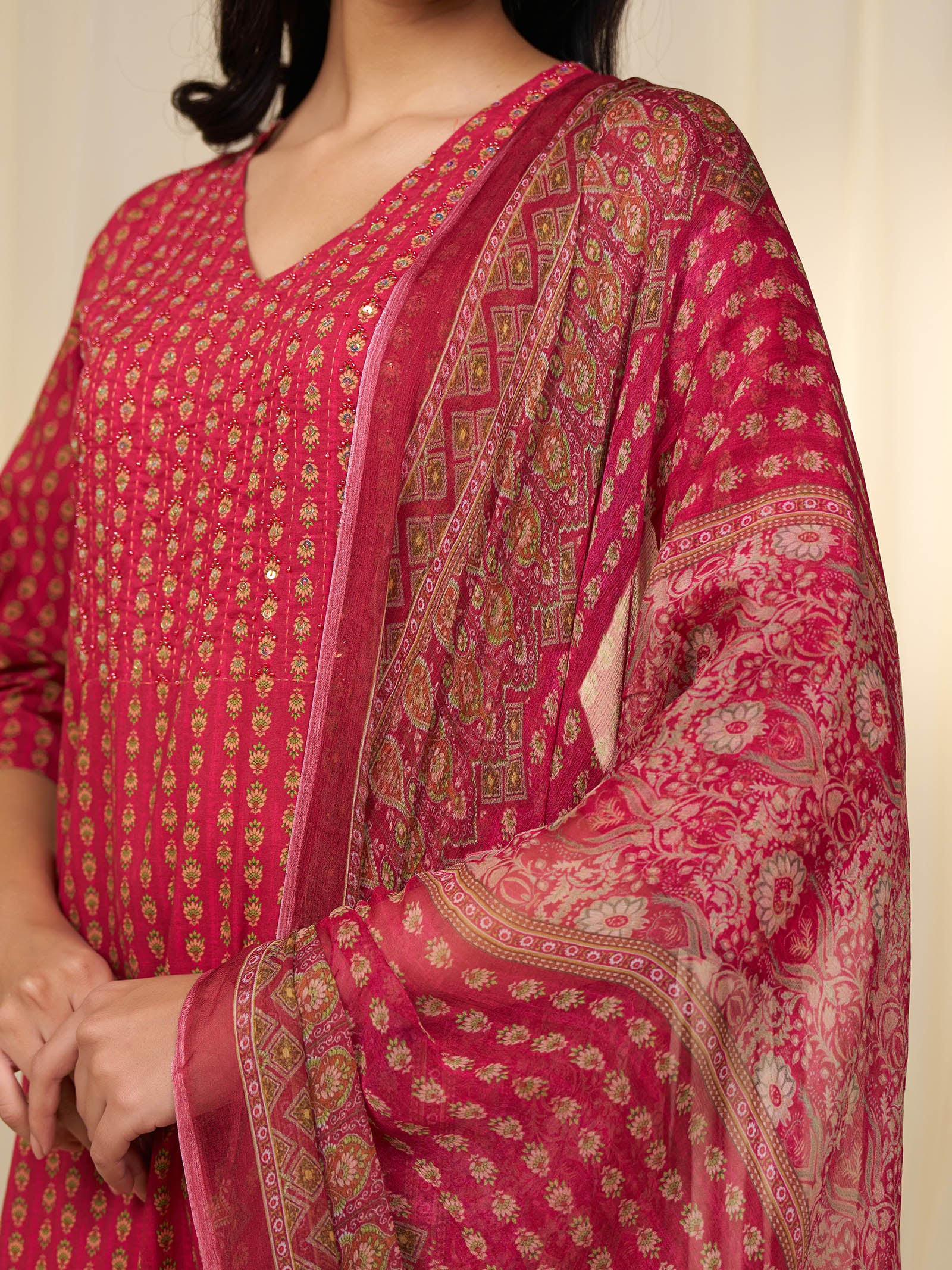 Indian Chintz Sherry Chiffon Dupatta