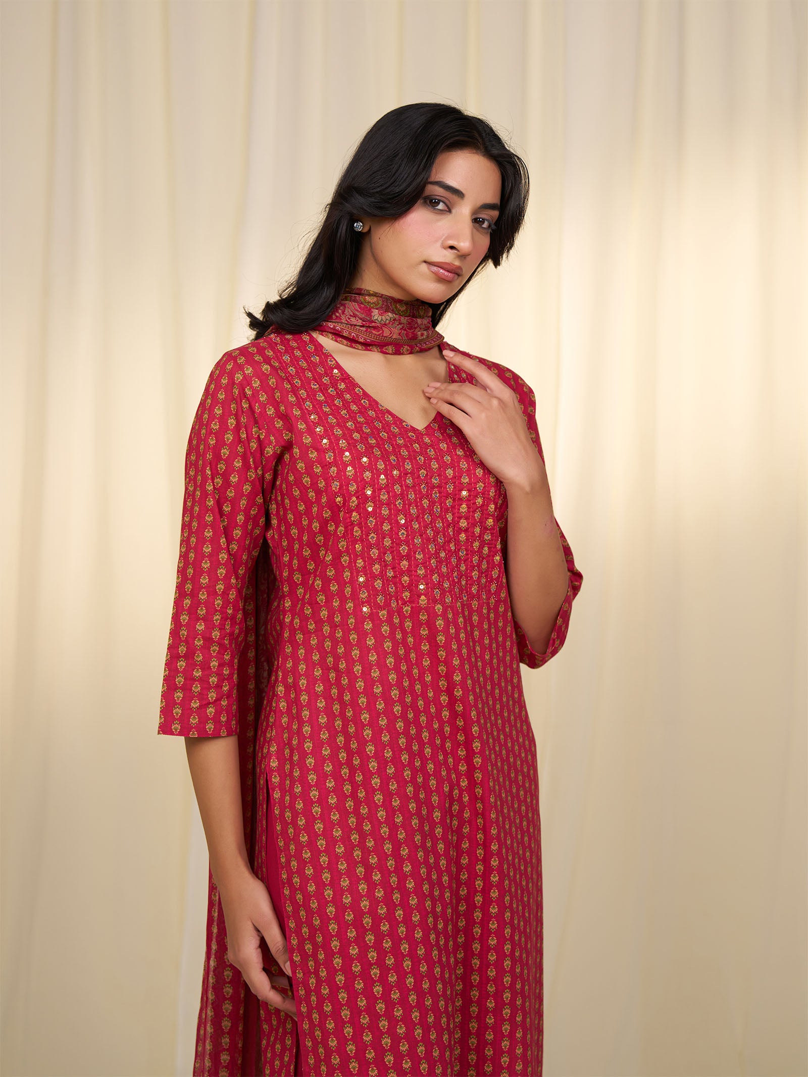 Indian Chintz Sherry Chiffon Dupatta